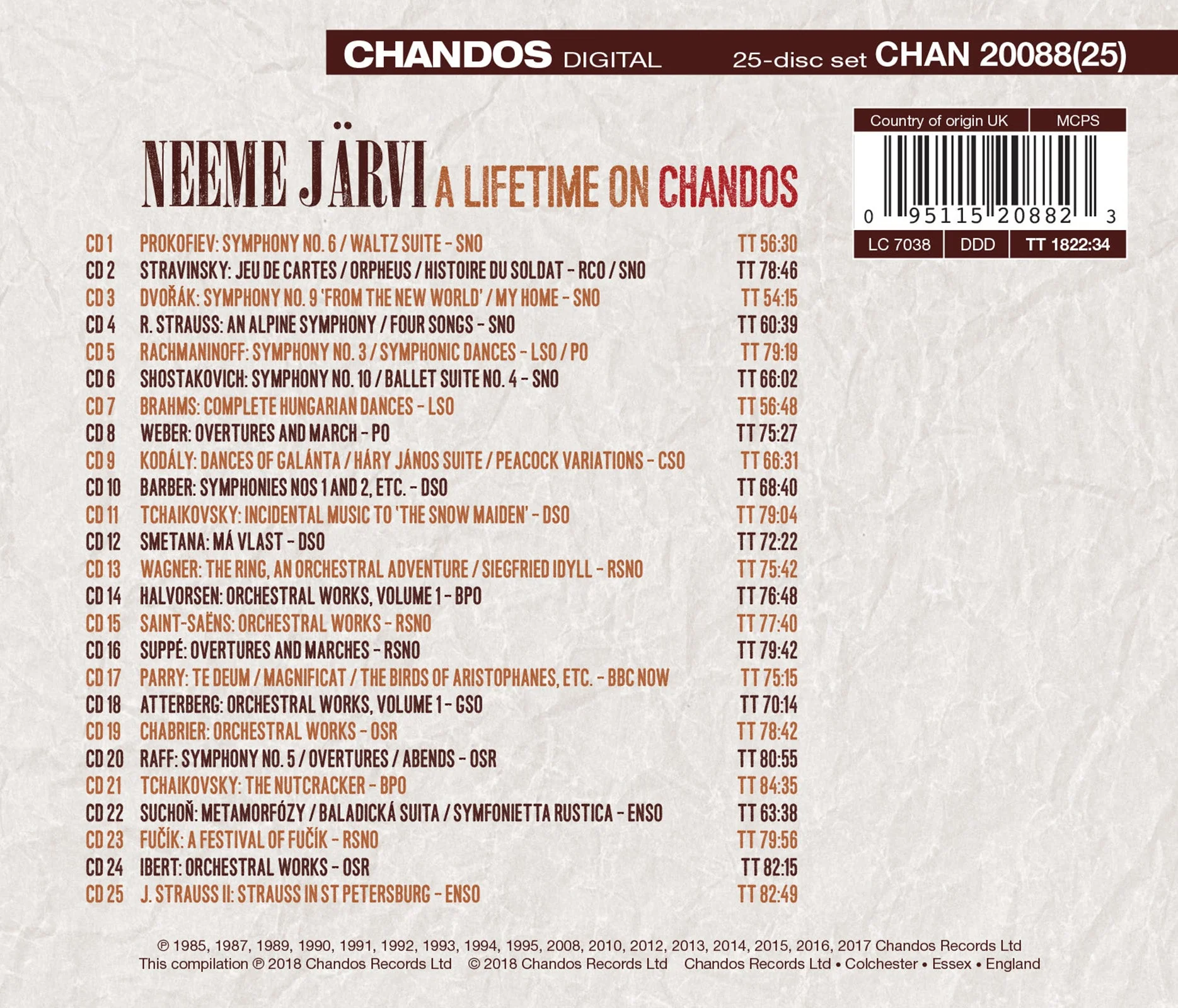 A Lifetime on Chandos / Neeme Järvi - Image 2