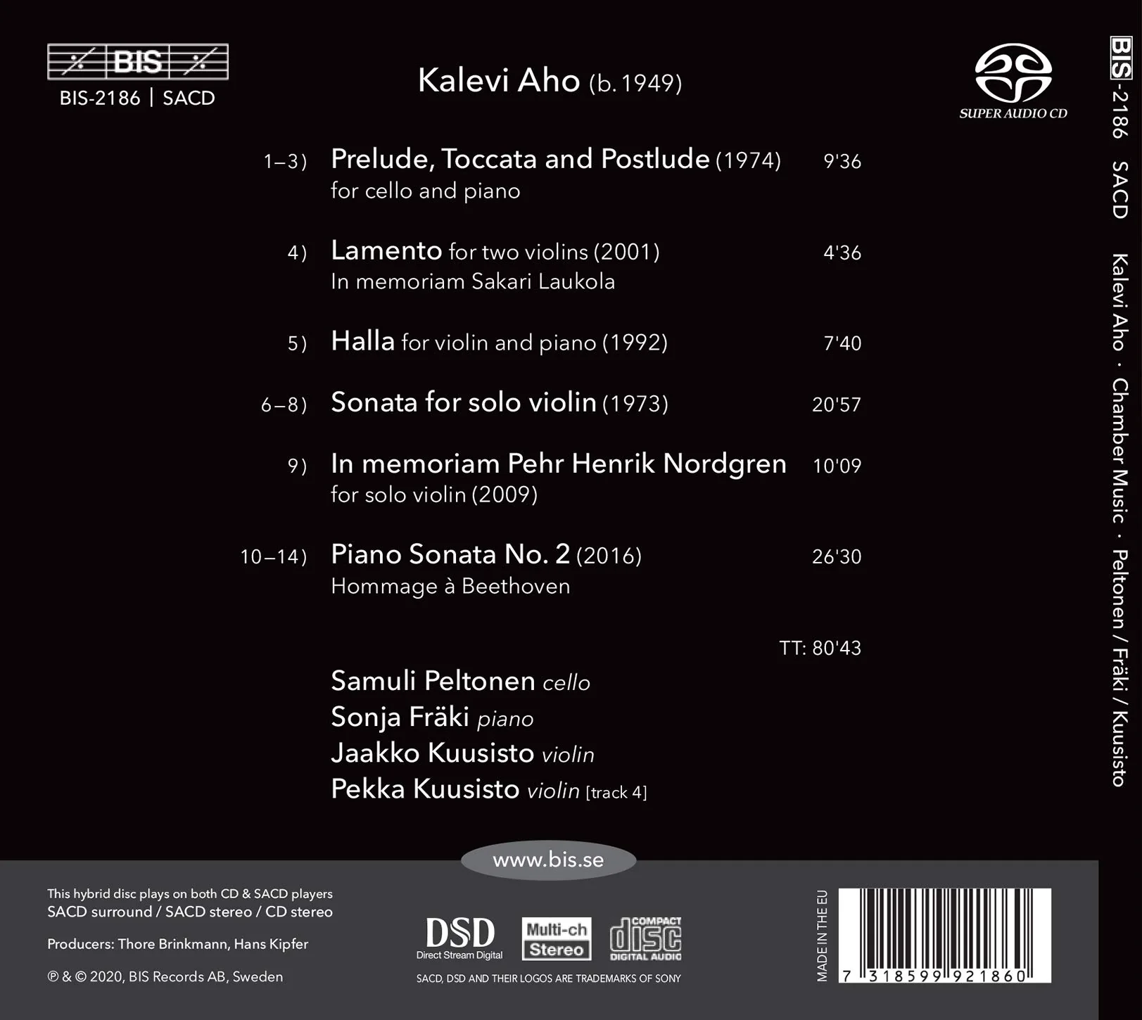 Aho: Chamber Music / Peltonen, Fraki, Kuusisto - Image 2