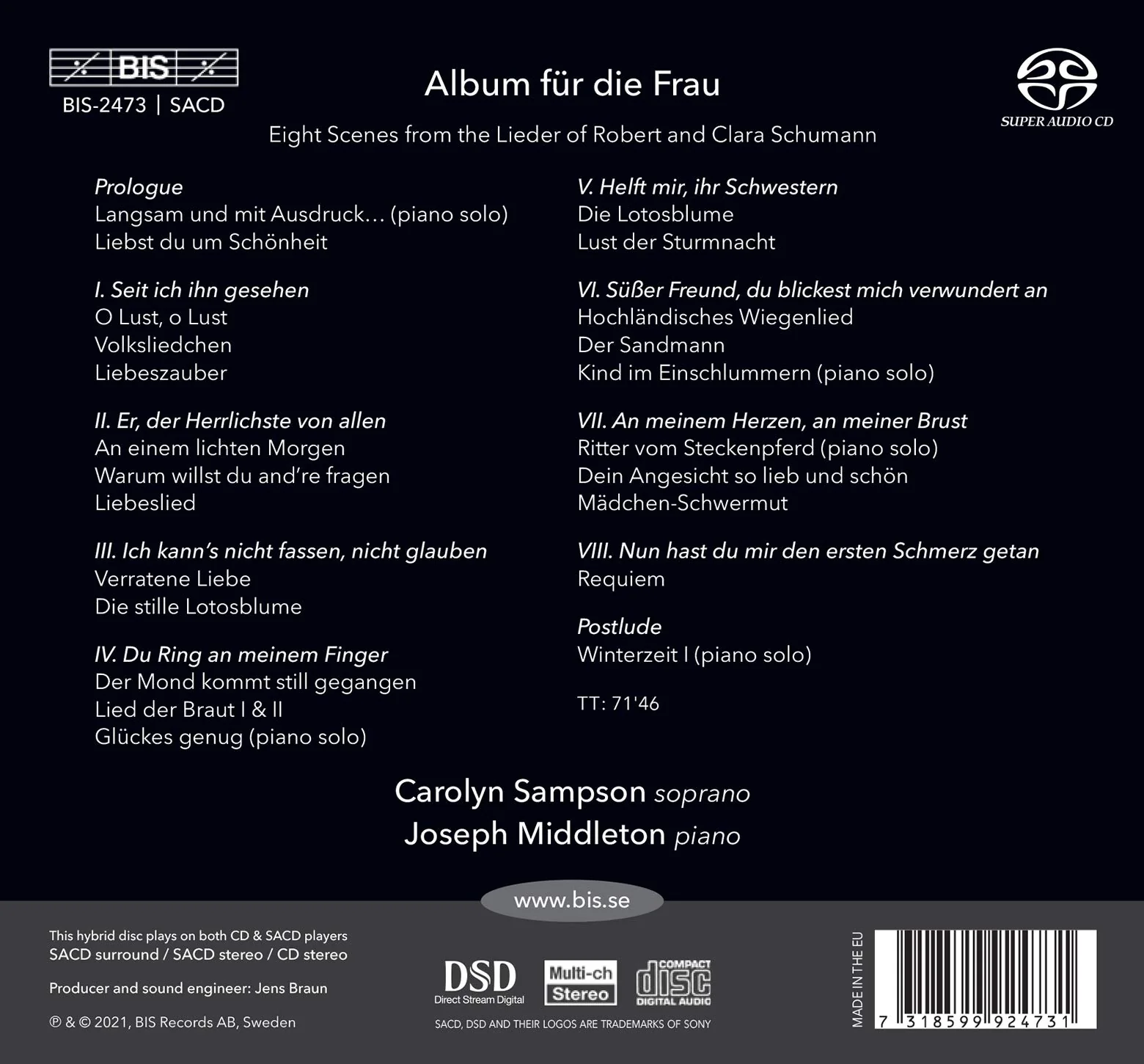 Album für die Frau - Scenes from the Schumanns' Lieder / Sampson, Middleton - Image 2