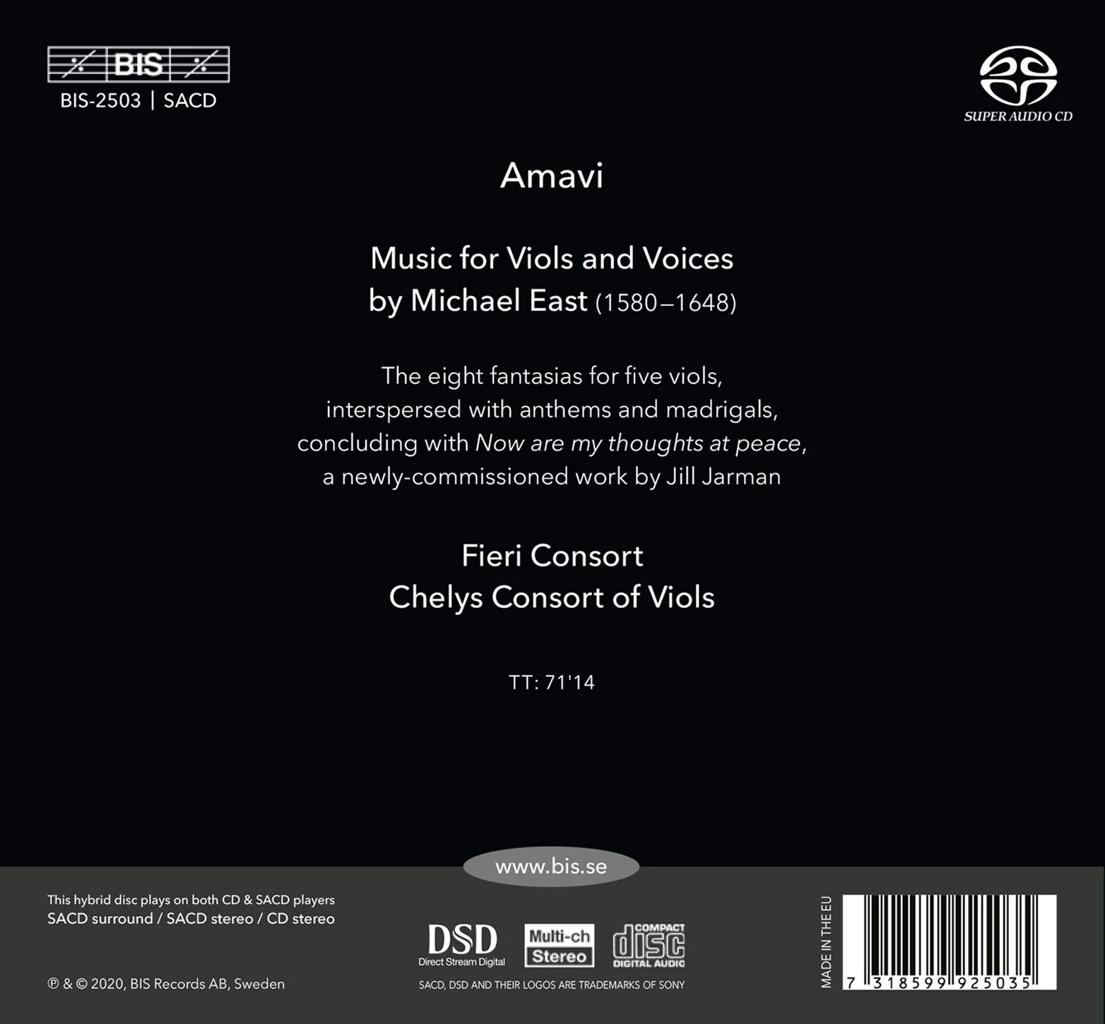 Amavi - East: Music for Viols & Voice / Fieri Consort, Chelys Consort of Viols - Image 2
