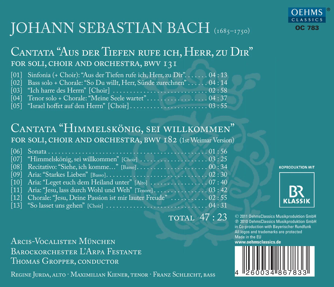 Bach: Cantatas - Aus Der Tiefen, Himmelskonig Sei Willkommen / Gropper, Jurda, Kiener, Schlecht - Image 2
