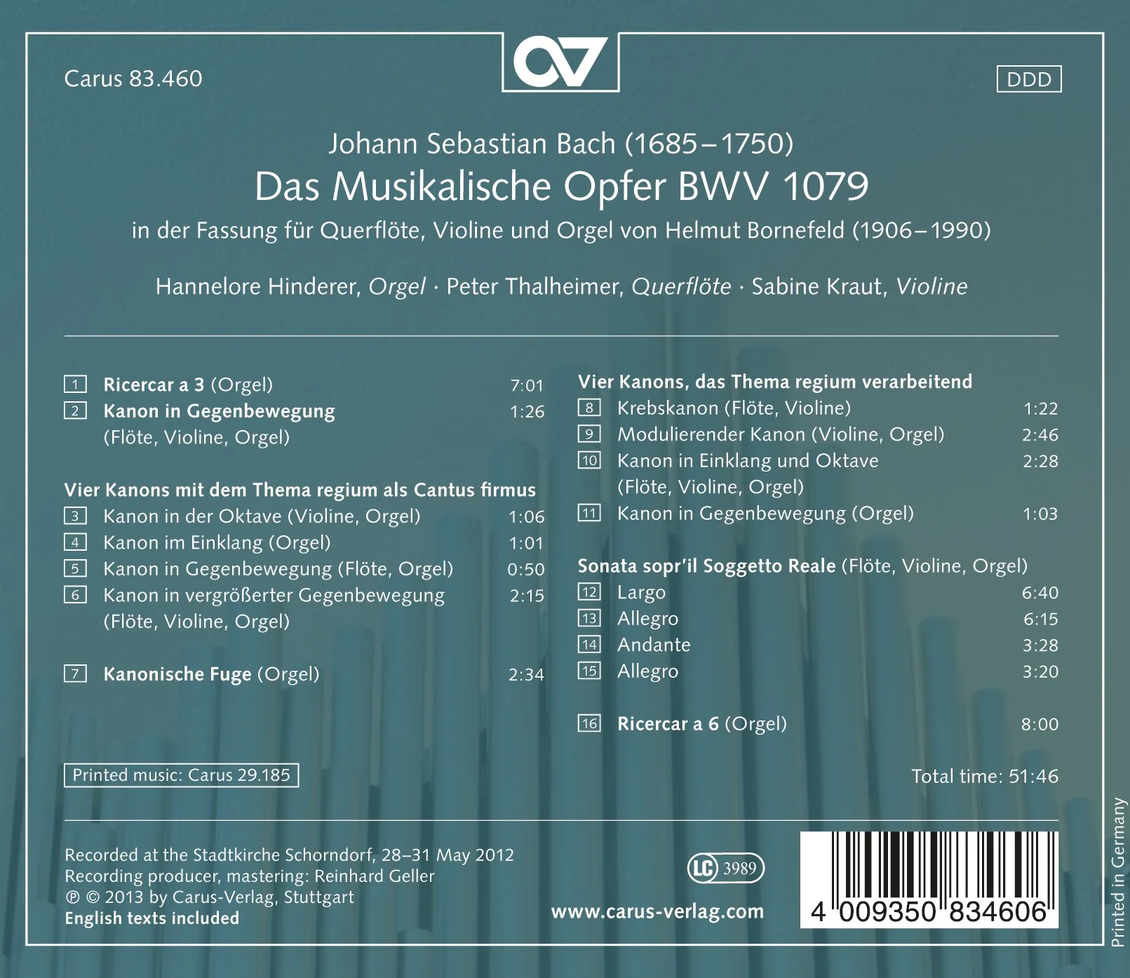 Bach: The Musical Offering (arrangement by Helmut Bornefeld) - Image 2