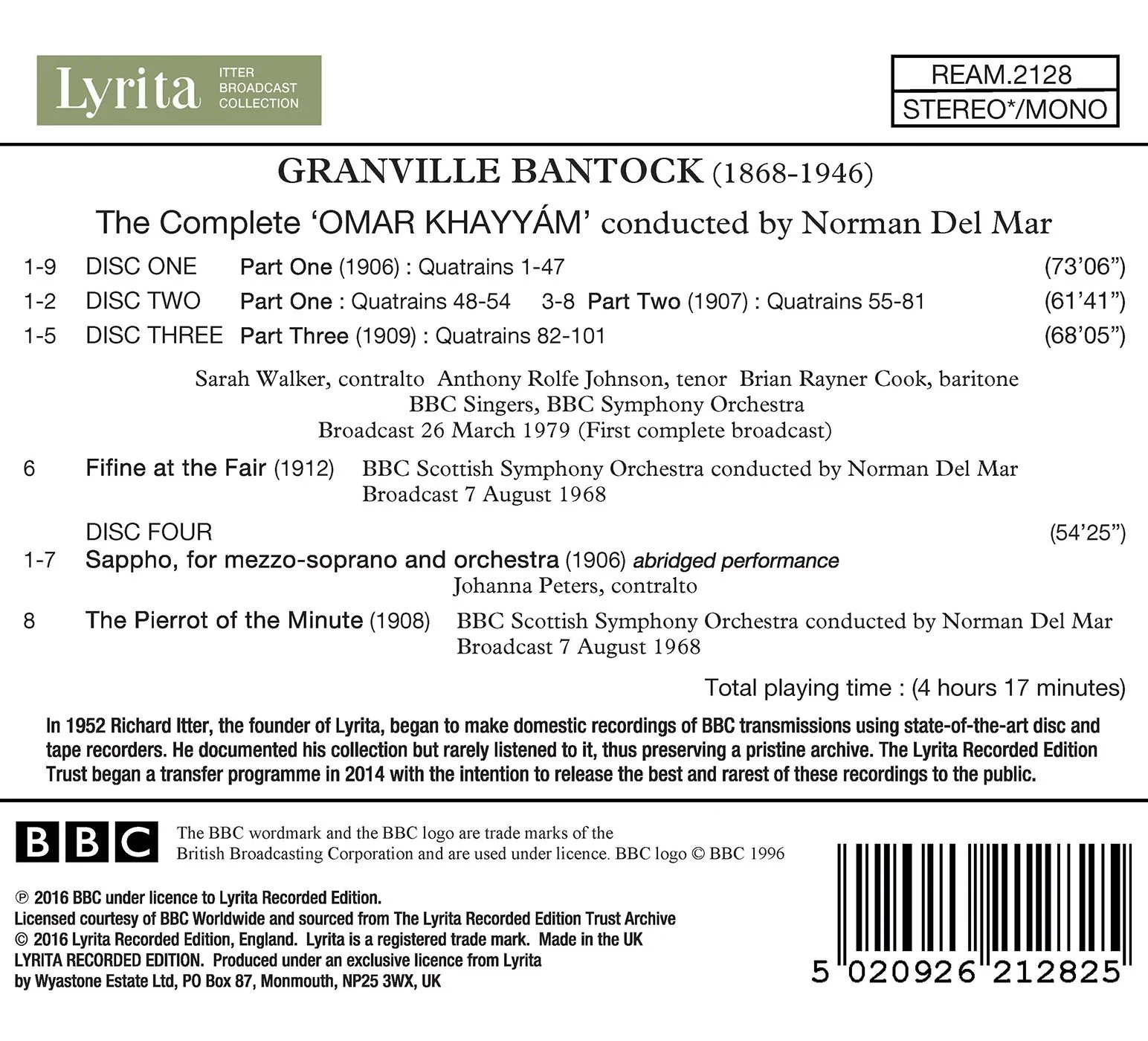 Bantock: Omar Khayyam / Del Mar, BBC Symphony - Image 2