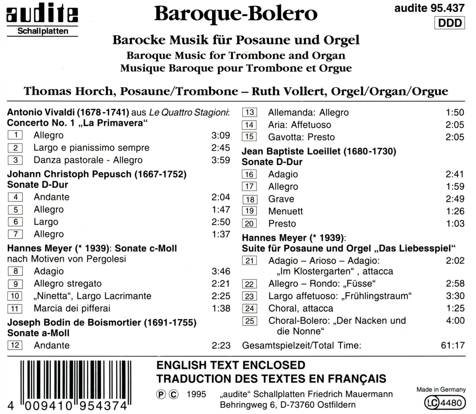 Baroque-bolero - Vivaldi, Meyer, Et Al / Horch, Vollert - Image 2