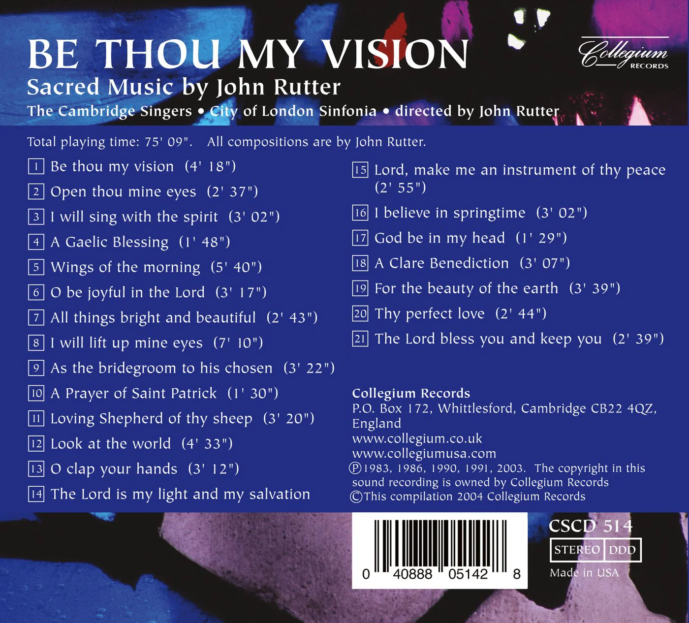 Be Thou My Vision - John Rutter / Cambridge Singers, Et Al - Image 2