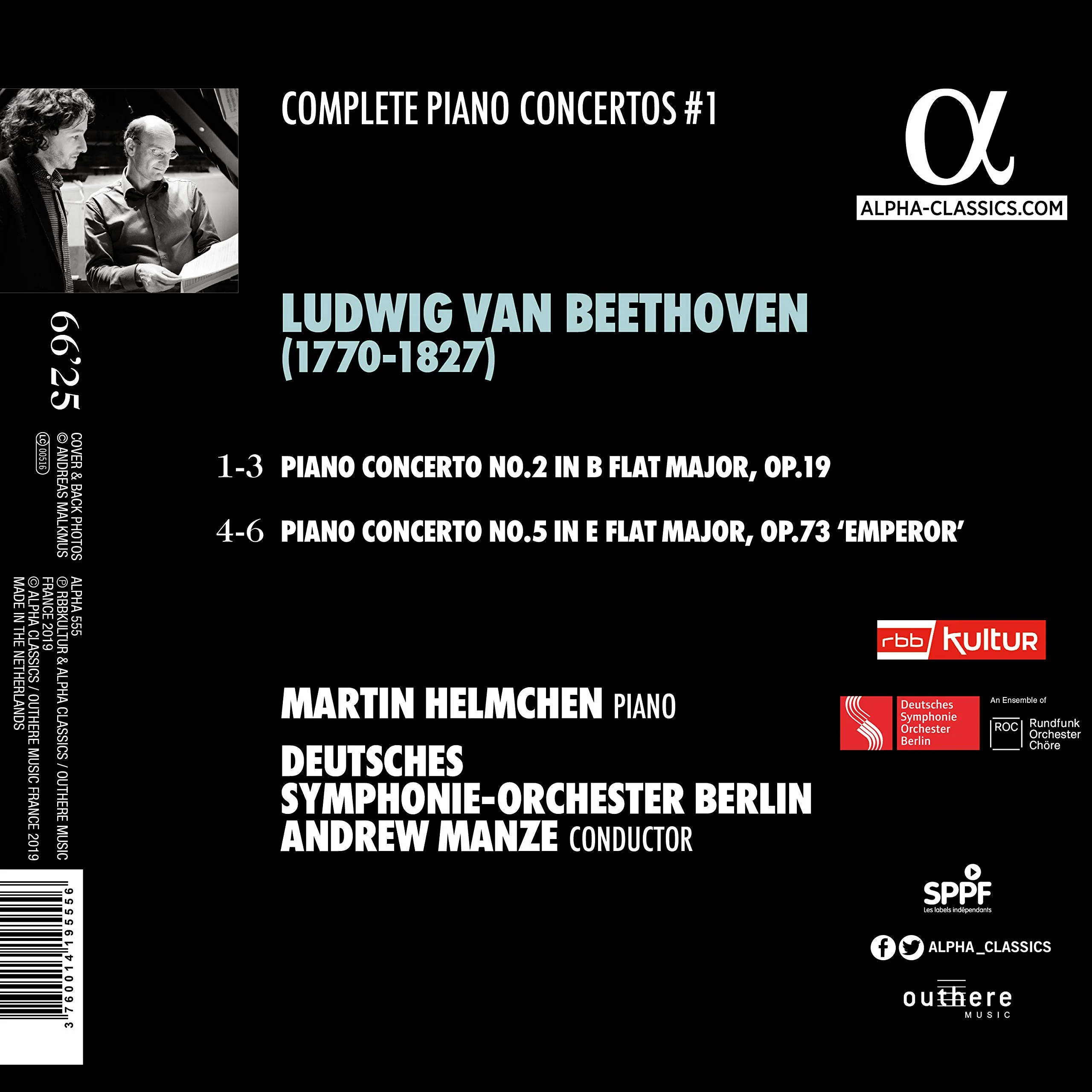 Beethoven: Piano Concertos Nos. 2 & 5 / Helmchen, Manze, Deutsches Symphonie Orchestra - Image 2