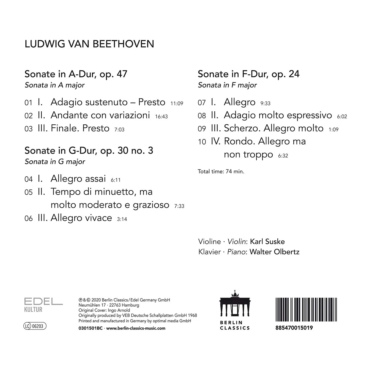 Beethoven: Sonate fur Klavier und Violine / Suske, Olbertz - Image 2