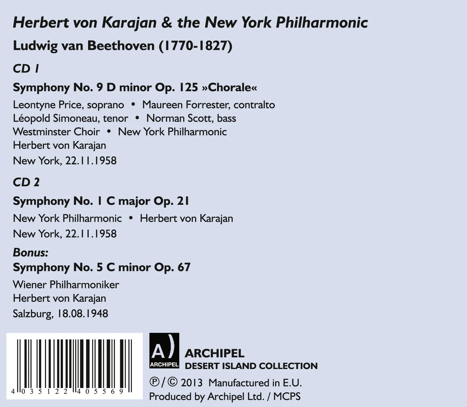 Beethoven: Symphonies Nos. 1, 5 and 9 - Image 2
