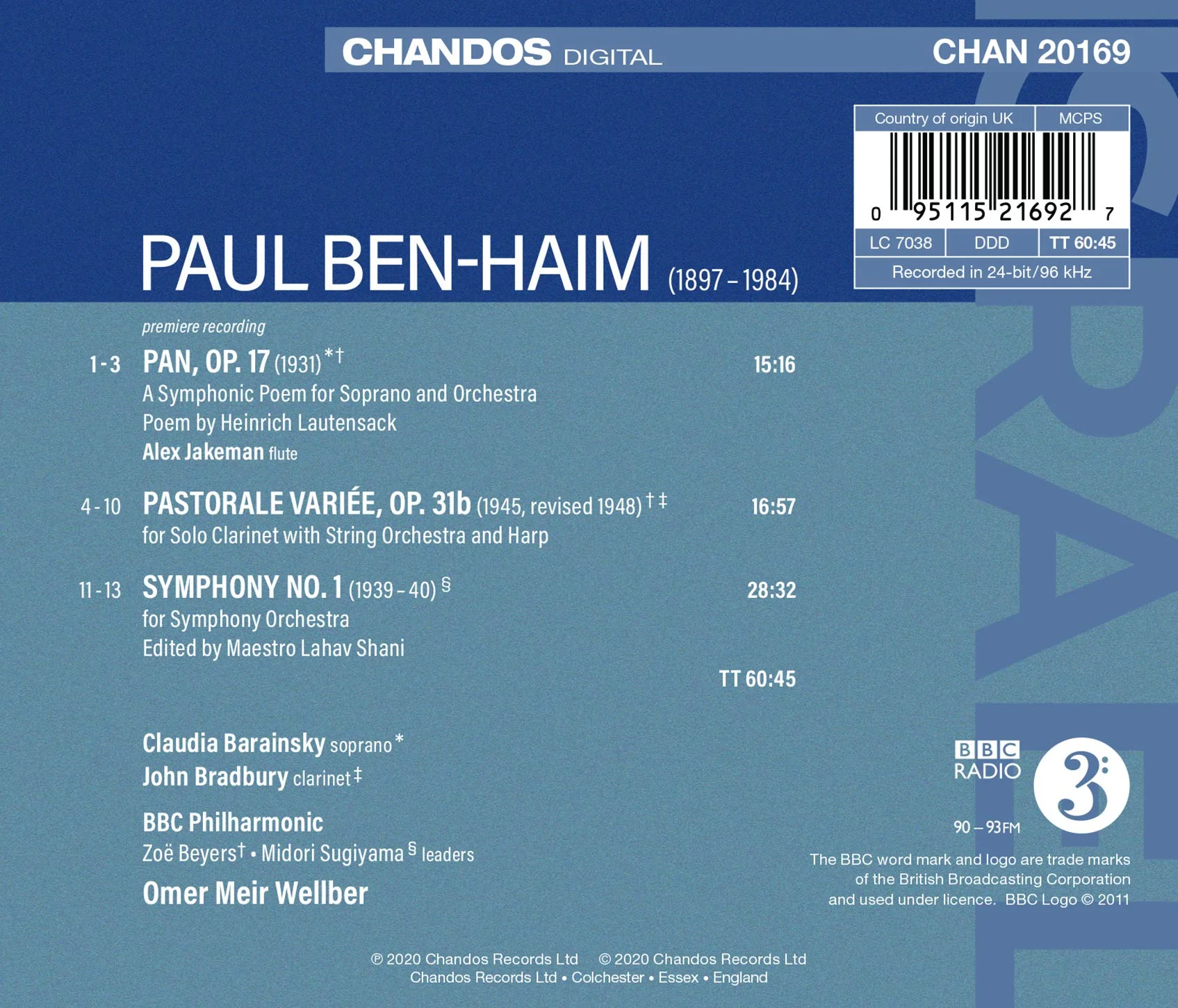 Ben-Haim: Music of Israel / Wellber, BBC Philharmonic Orchestra - Image 2
