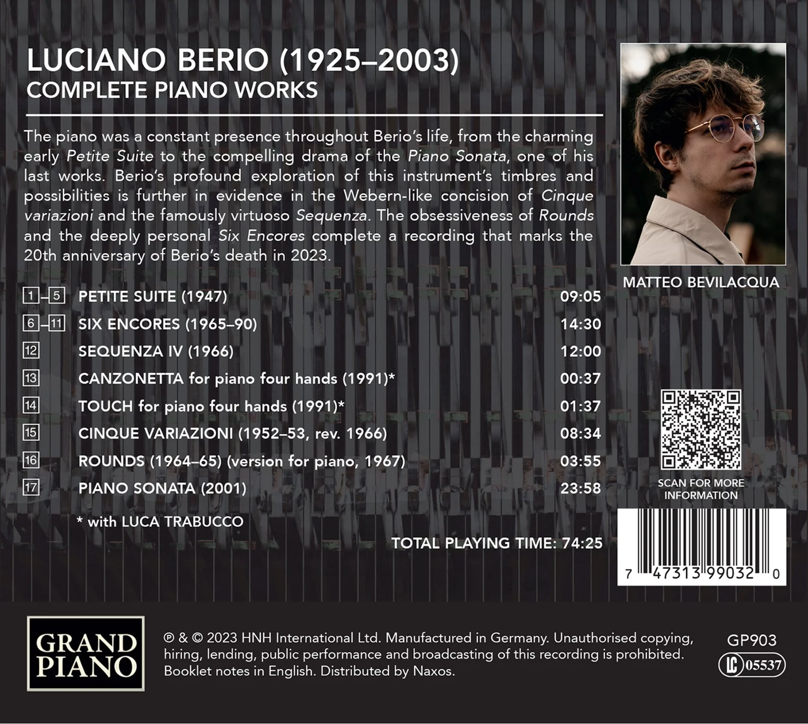 Berio: Complete Piano Works / Matteo Bevilacqua - Image 2