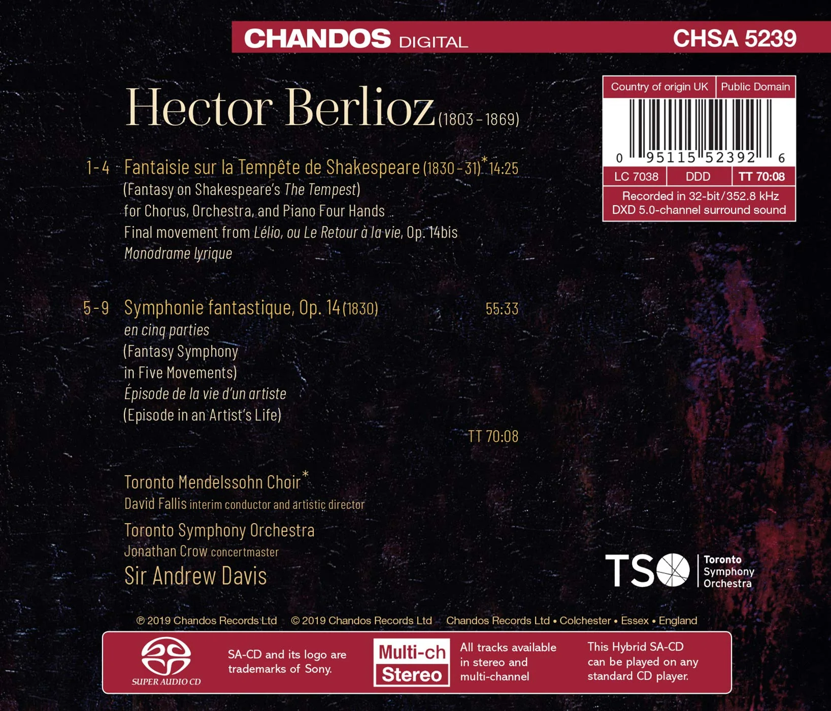 Berlioz: Symphonie Fantastique, Tempest Fantaisie / Davis, Toronto Symphony - Image 2