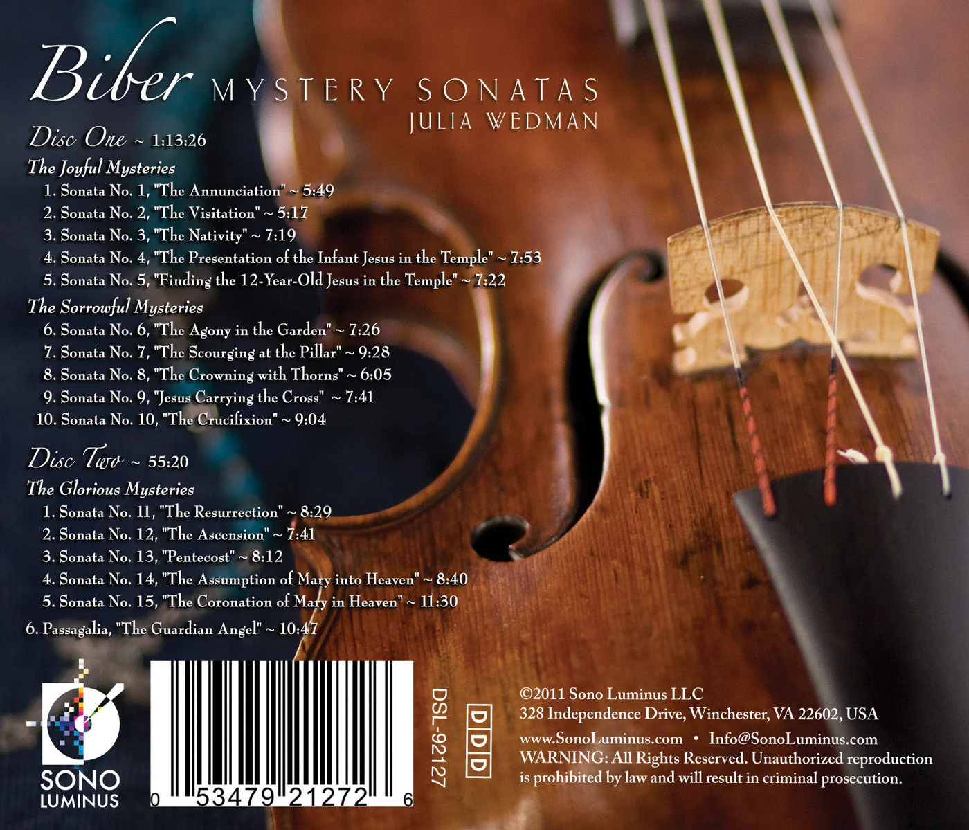 Biber: Mystery Sonatas / Julia Wedman - Image 2
