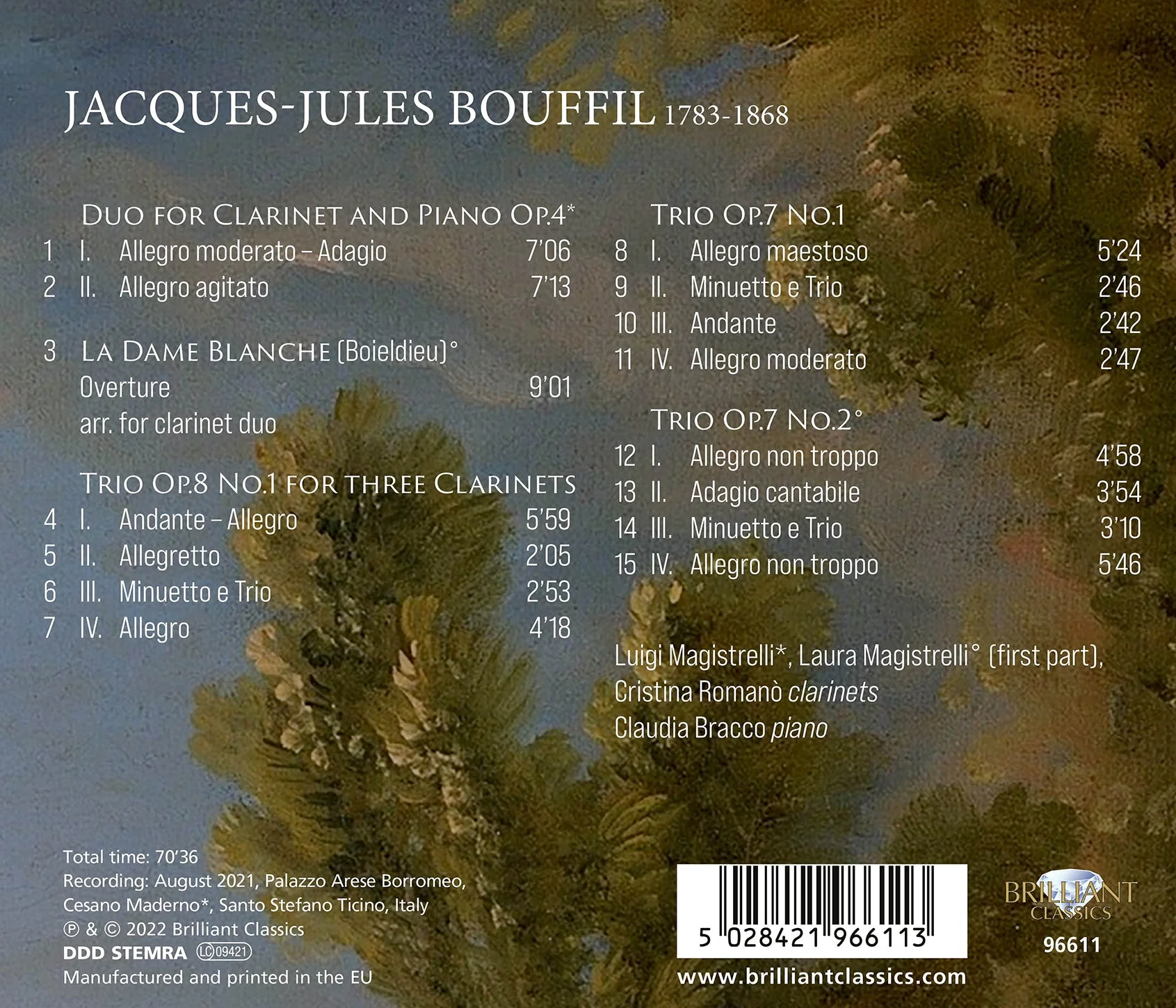 Bouffil: Clarinet Chamber Music / Magistrelli, Romano, Bracco - Image 2