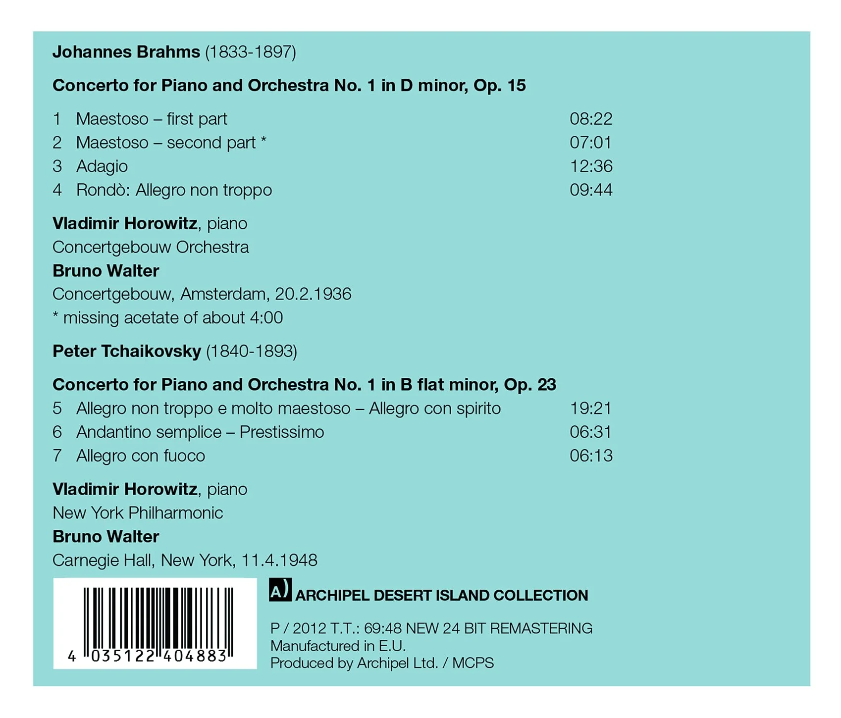 Brahms, Tchaikovsky: Piano Concertos No. 1 - Image 2