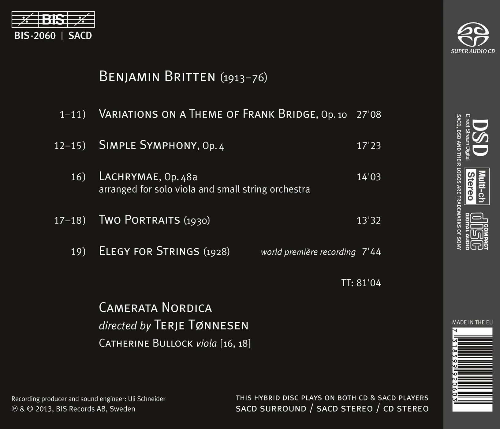 Britten: Frank Bridge Variations - Lachrymae - Elegy For Str - Image 2