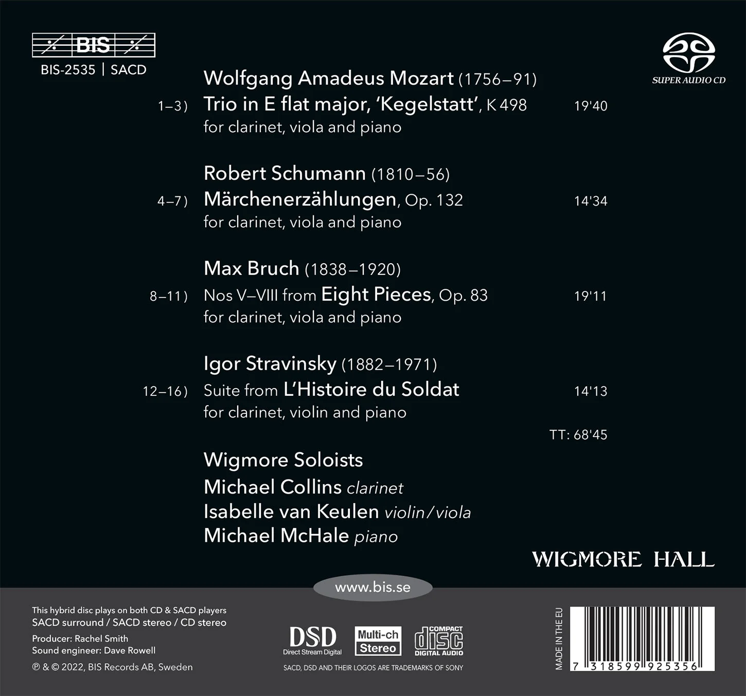 Bruch, Mozart, Schumann & Stravinsky: Clarinet Trios / Wigmore Soloists - Image 2