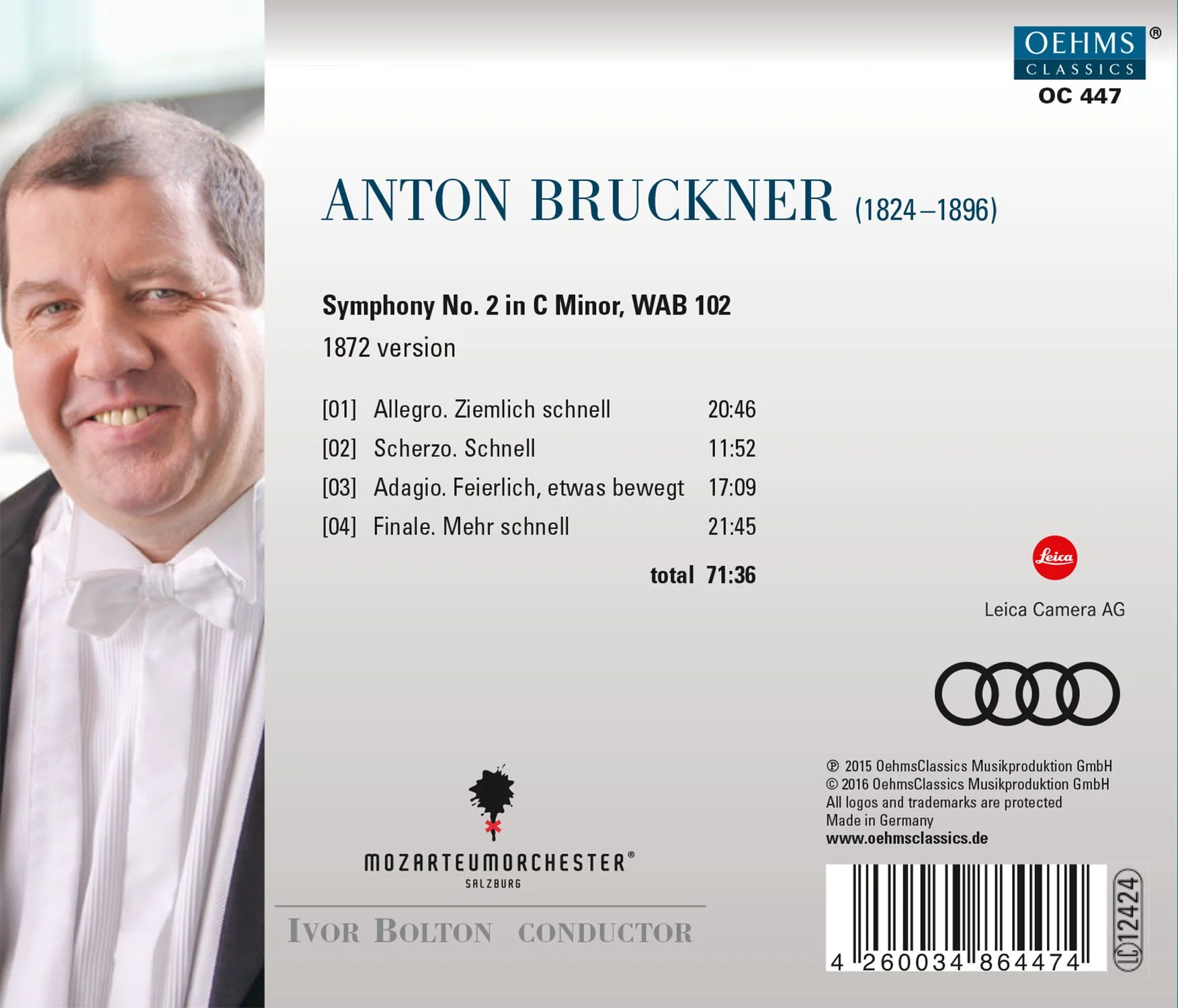Bruckner: Symphony No. 2 in C Minor, WAB 102 (1872 Version) / Bolton, Mozarteumorchester Salzburg - Image 2