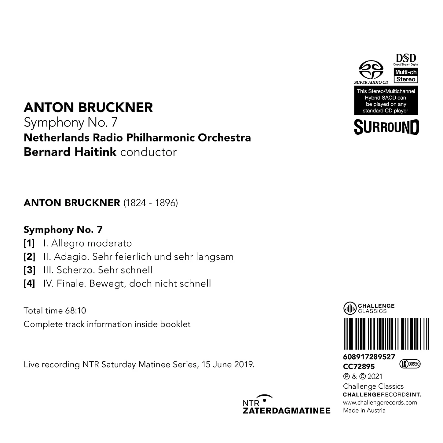 Bruckner: Symphony No. 7 / Haitink, Netherlands Radio Philharmonic - Image 2