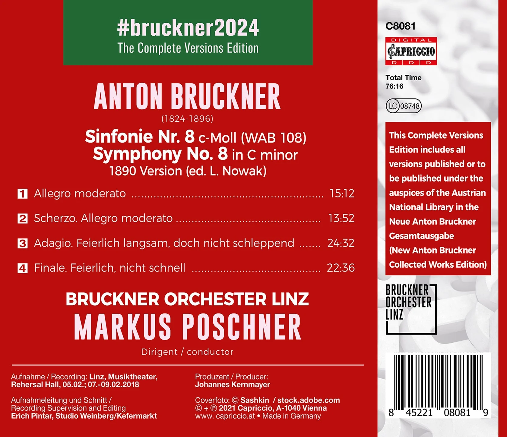 Bruckner: Symphony No. 8 / Poschner, Linz Bruckner Orchestra - Image 2