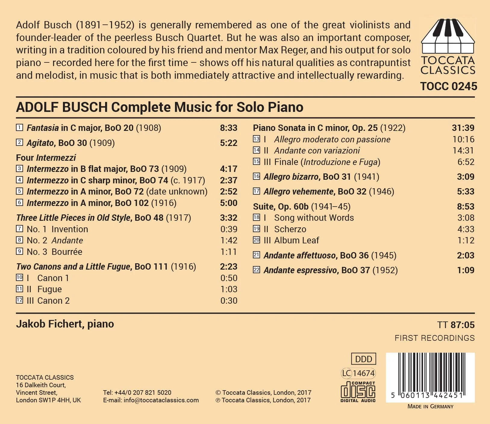 Busch: Complete Music for Solo Piano - Image 2