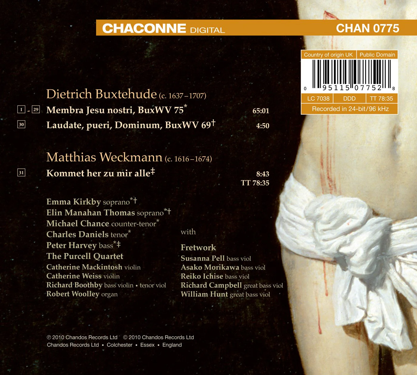 Buxtehude: Membra Jesu Nostri, Laudate Pueri Dominum / Kirkby, Thomas, Fretwork, Purcell Quartet - Image 2