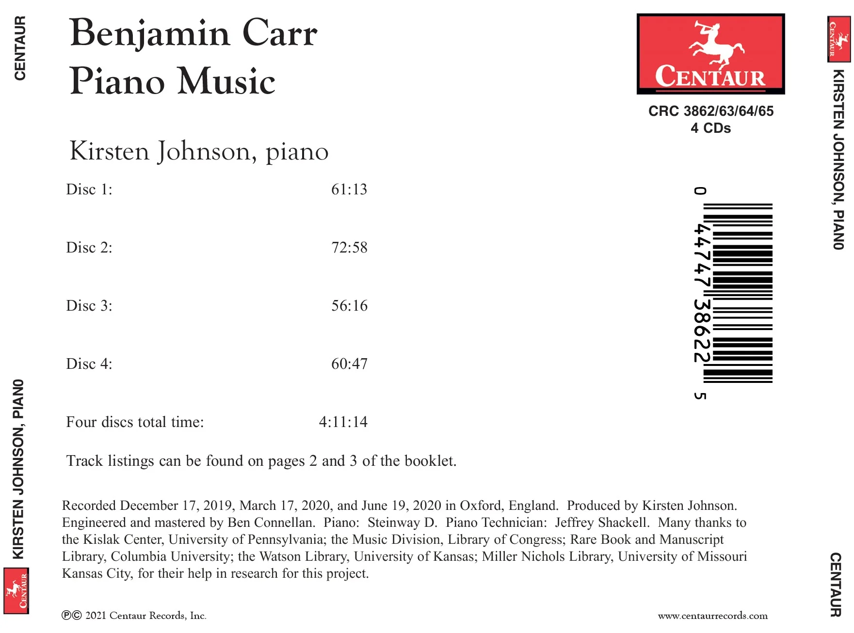 Carr: Piano Music / Johnson - Image 2
