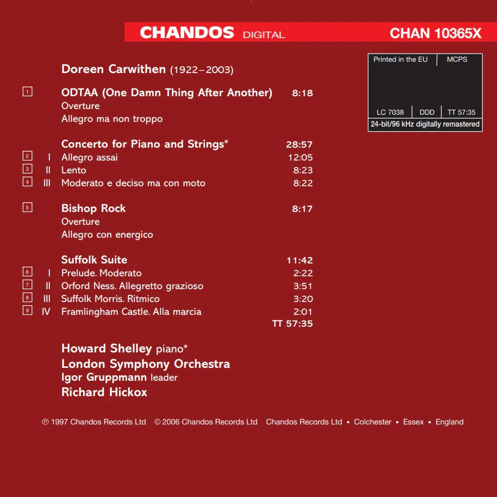 Carwithen: Piano Concerto, Odtaa, Etc / Hickox, Shelley - Image 2