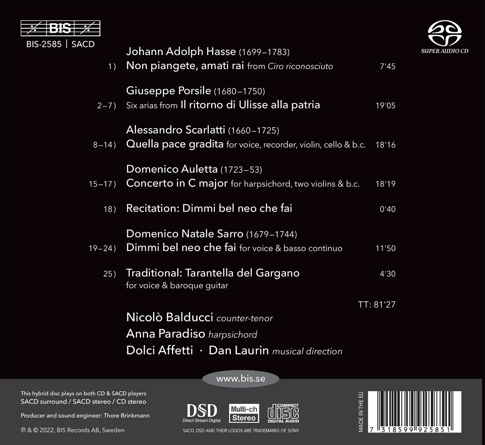 Castrapolis – Neapolitan Cantatas & Arias / Balducci, Laurin, Dolci Affetti - Image 2