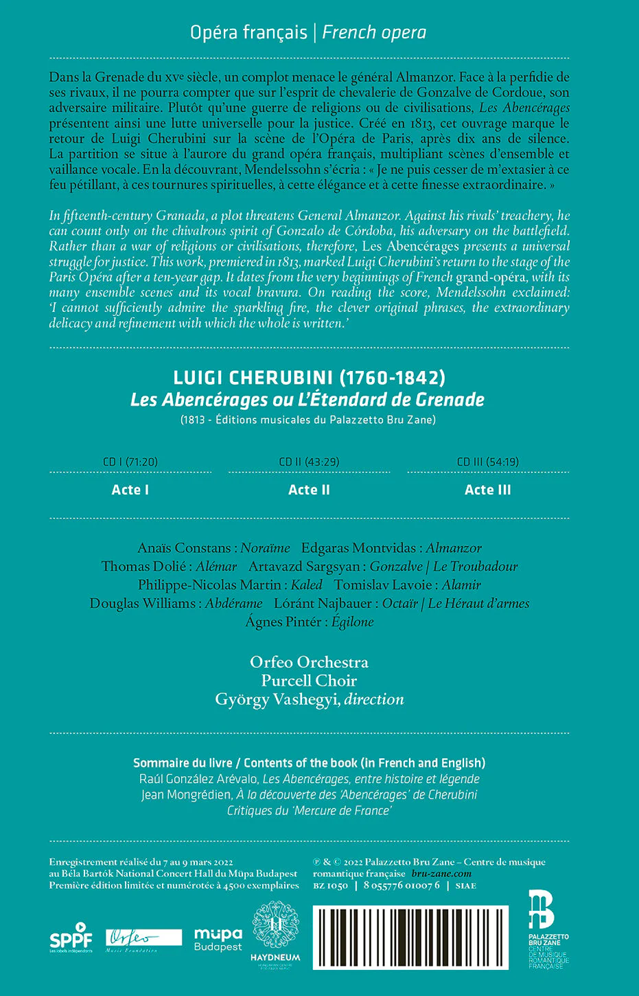 Cherubini: Les Abencérages or The Standard of Grenada / Vashegyi, Orfeo Orchestra - Image 2