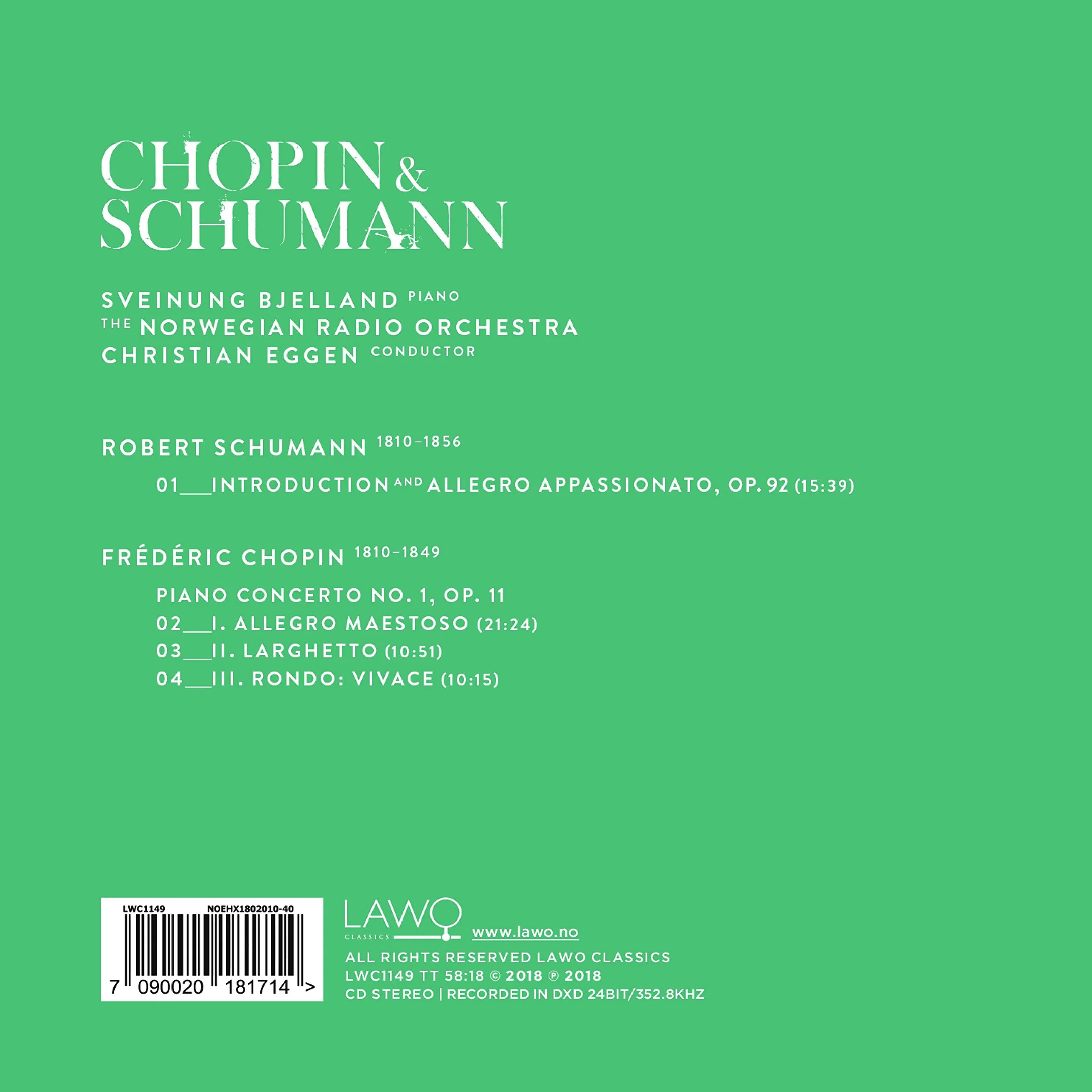 Chopin & Schumann: Works For Piano & Orchestra / Bjelland - Image 2