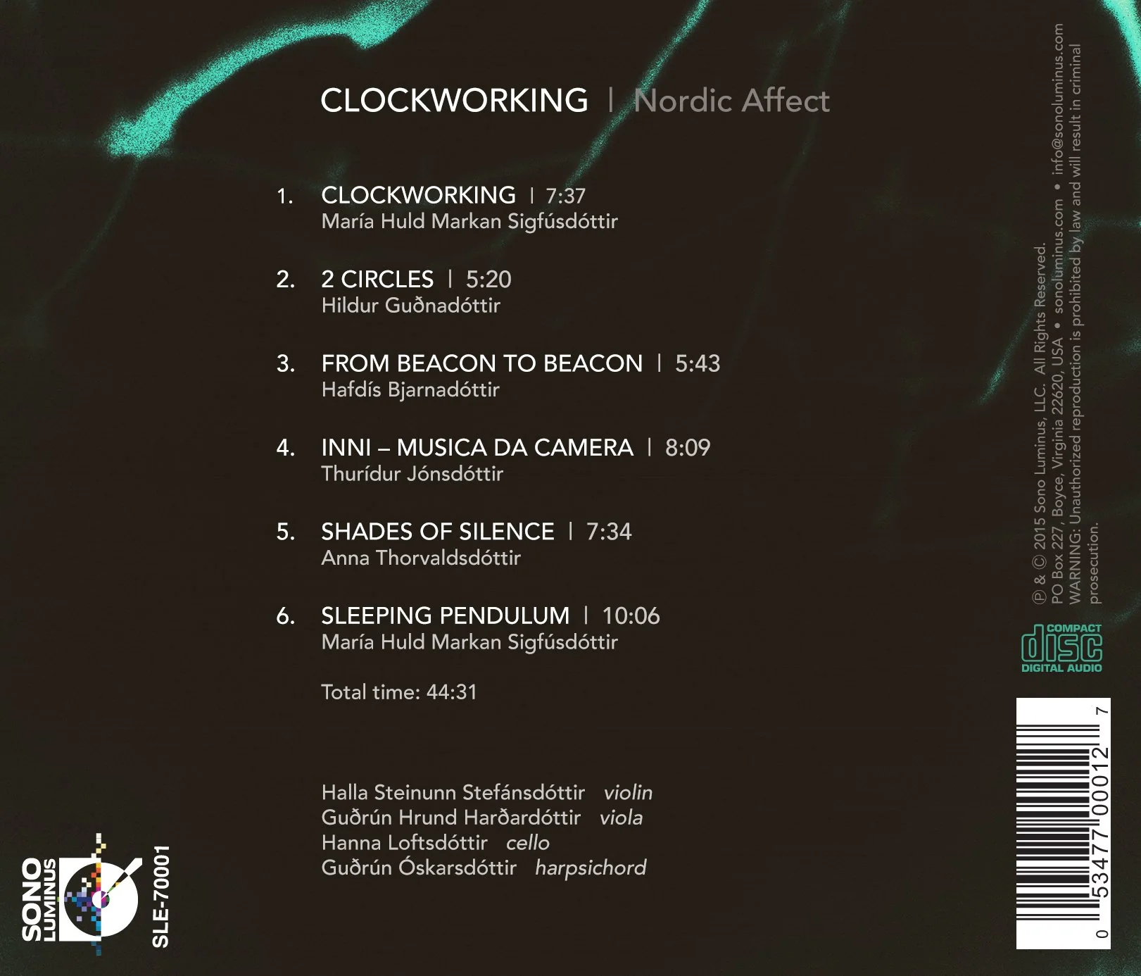 Clockworking - New Icelandic Music on Period Instruments / Nordic Affect - Image 2