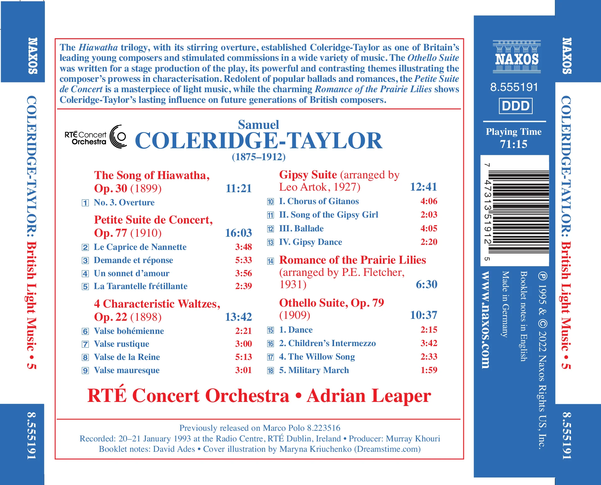 Coleridge-Taylor: Orchestral Works / Leaper, RTÉ Concert Orchestra - Image 2