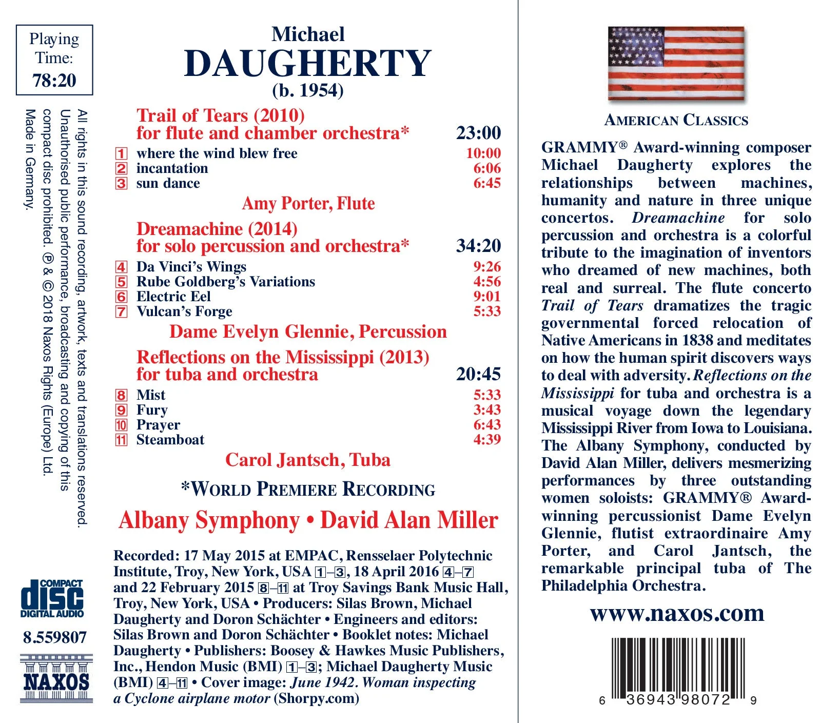 Daugherty: Dreamachine, Trail of Tears & Reflections on the Mississippi / Miller, Albany Symphony - Image 2