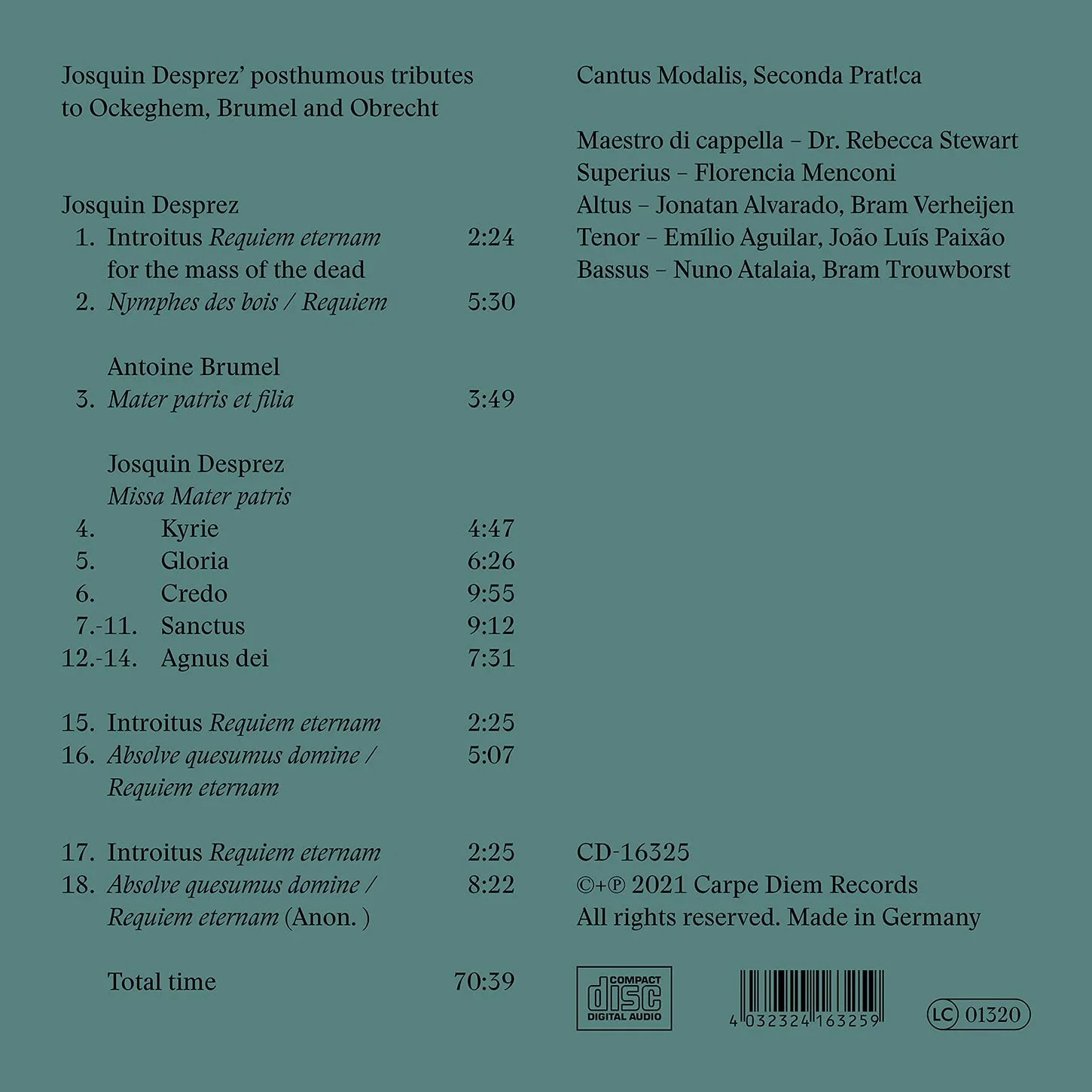 Desprez: In Memoria Mea / Stewart, Seconda Pract!ca - Image 2