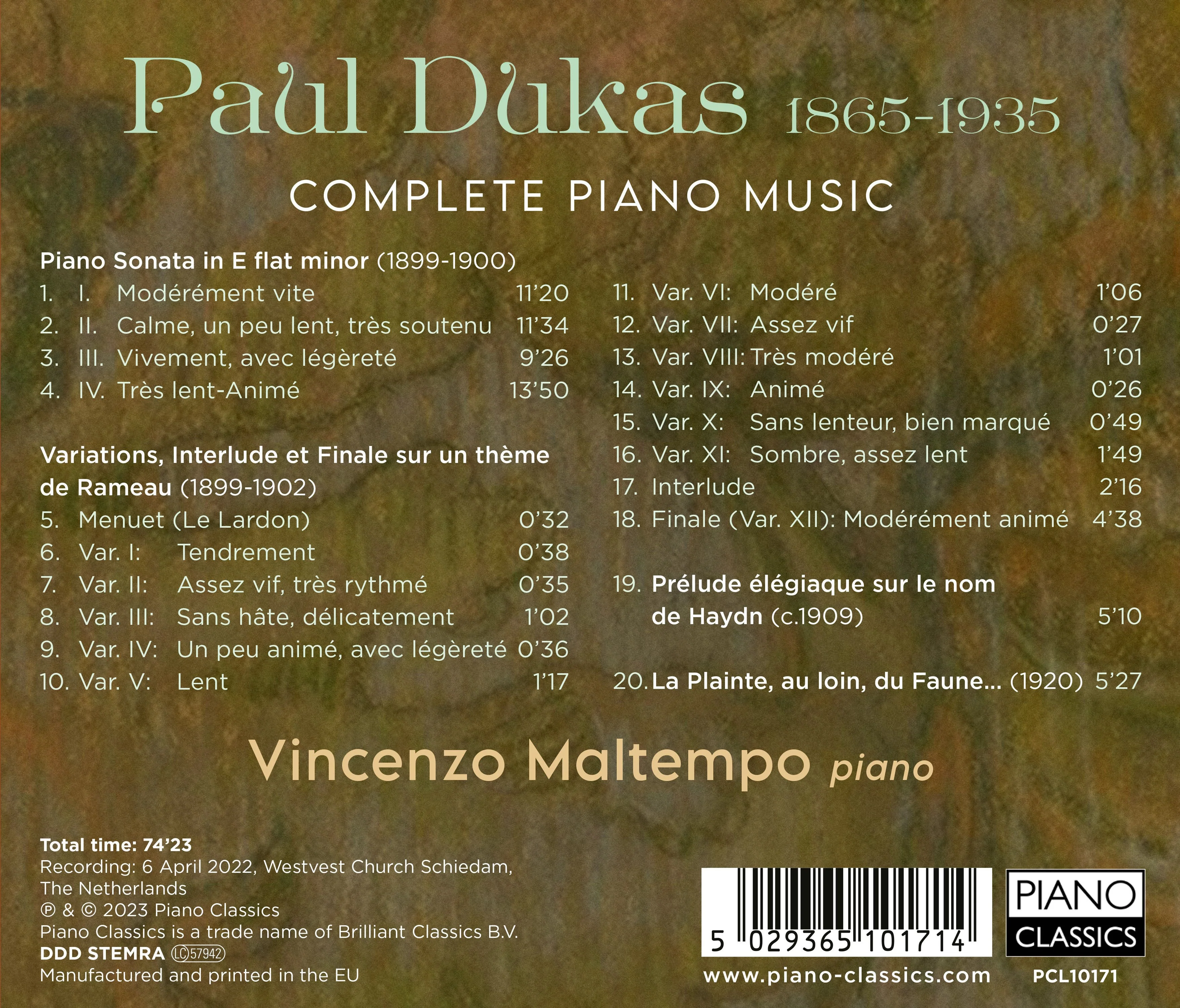 Dukas: Complete Piano Music / Maltempo - Image 2