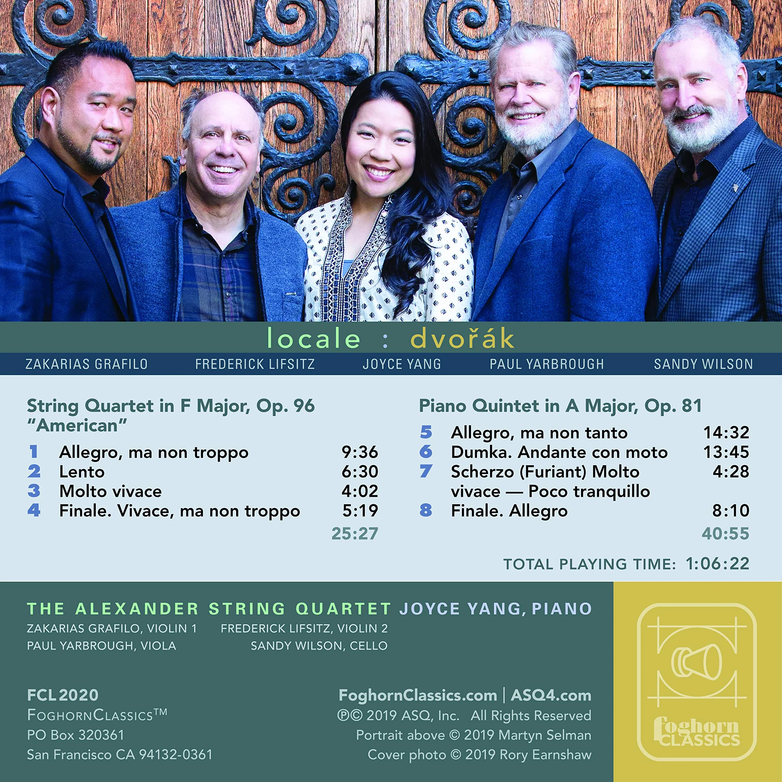 Dvorak: "American" Quartet & Piano Quintet / Yang, Alexander String Quartet - Image 2