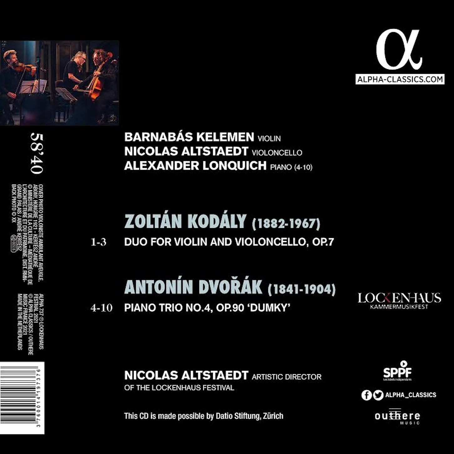 Dvorák, Kodály: Duo for Violin and Cello / Kelemen, Altstaedt, Lonquich - Image 2