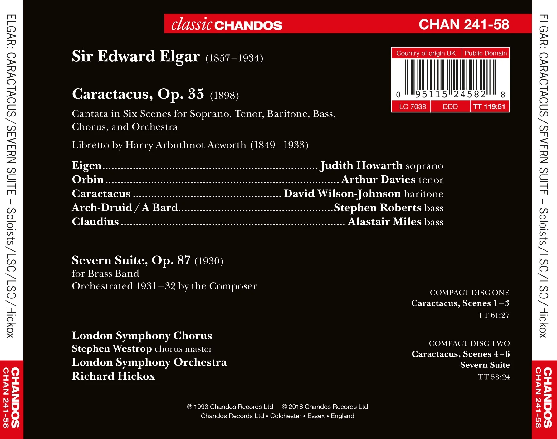 Elgar: Caractacus & Severn Suite / Howarth, Hickox, London Symphony - Image 2