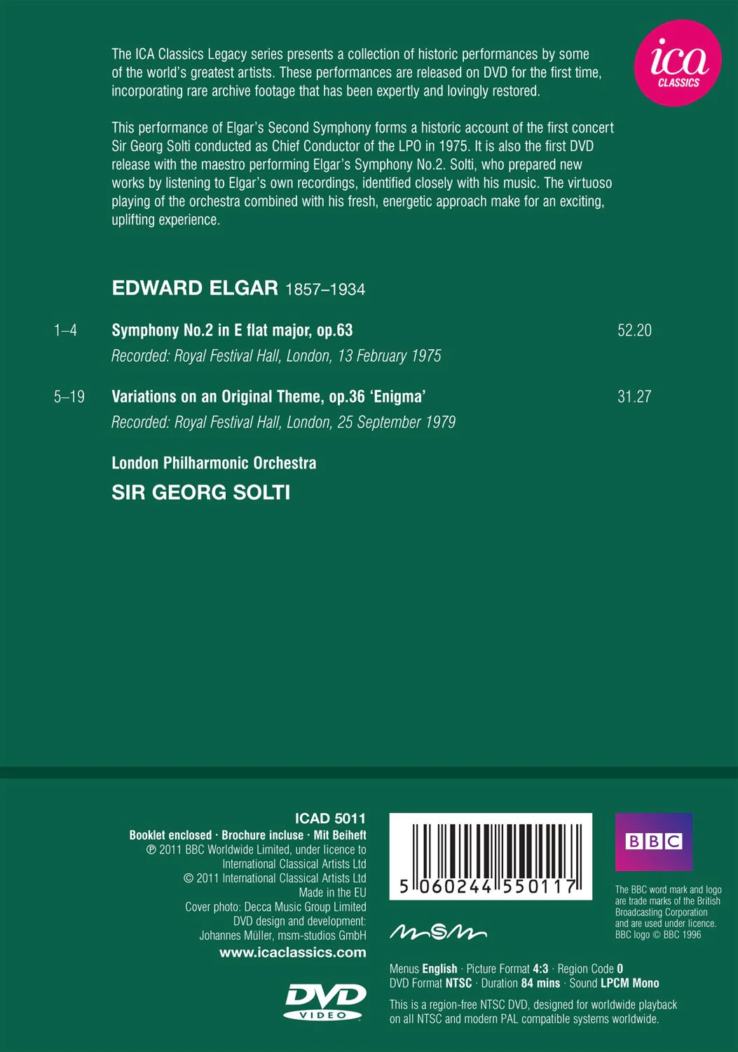 Elgar: Symphony No 2, Enigma Variations / Solti, LPO - Image 2