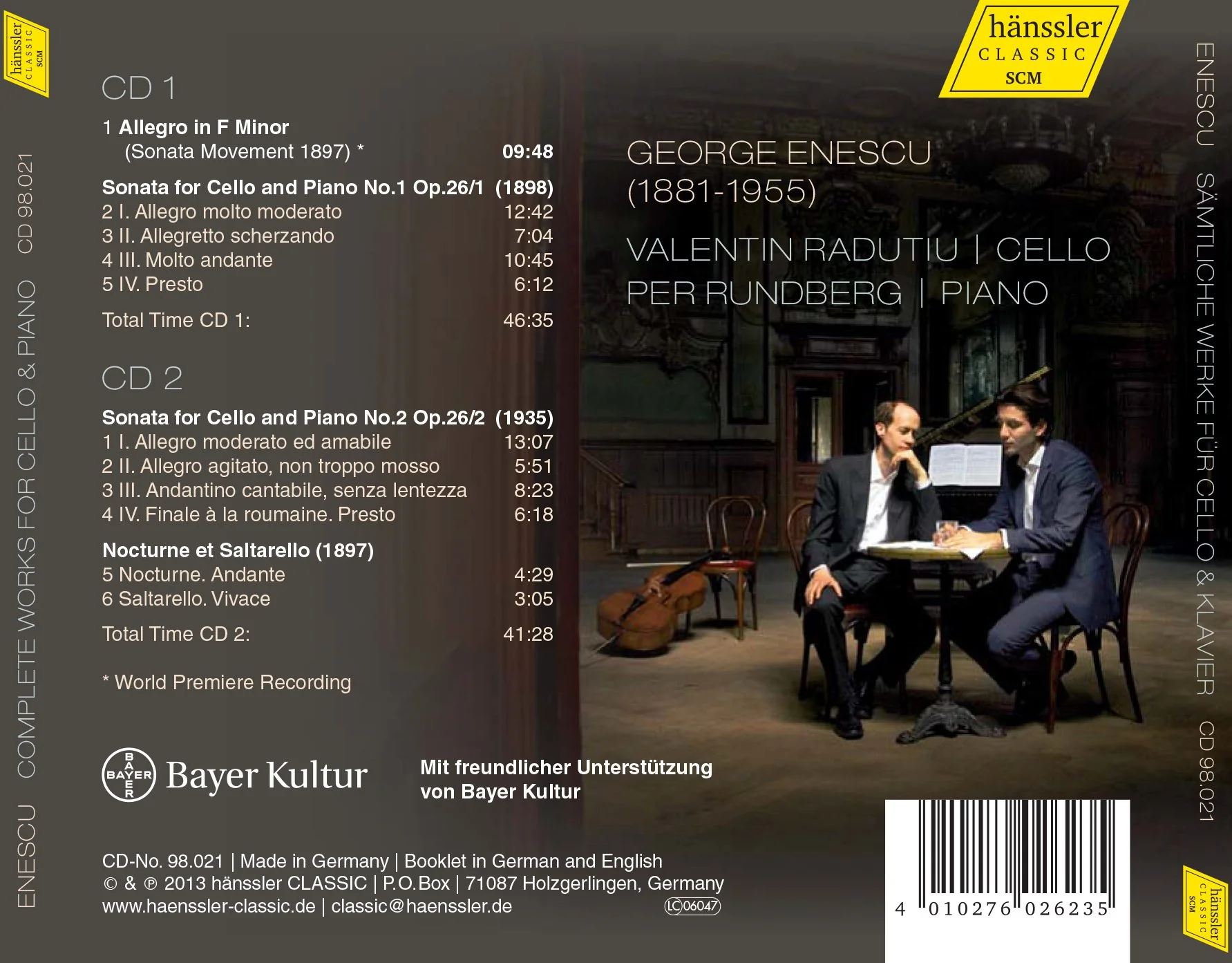 Enescu: Complete Works for Cello and Piano / Radutiu, Rundberg - Image 2