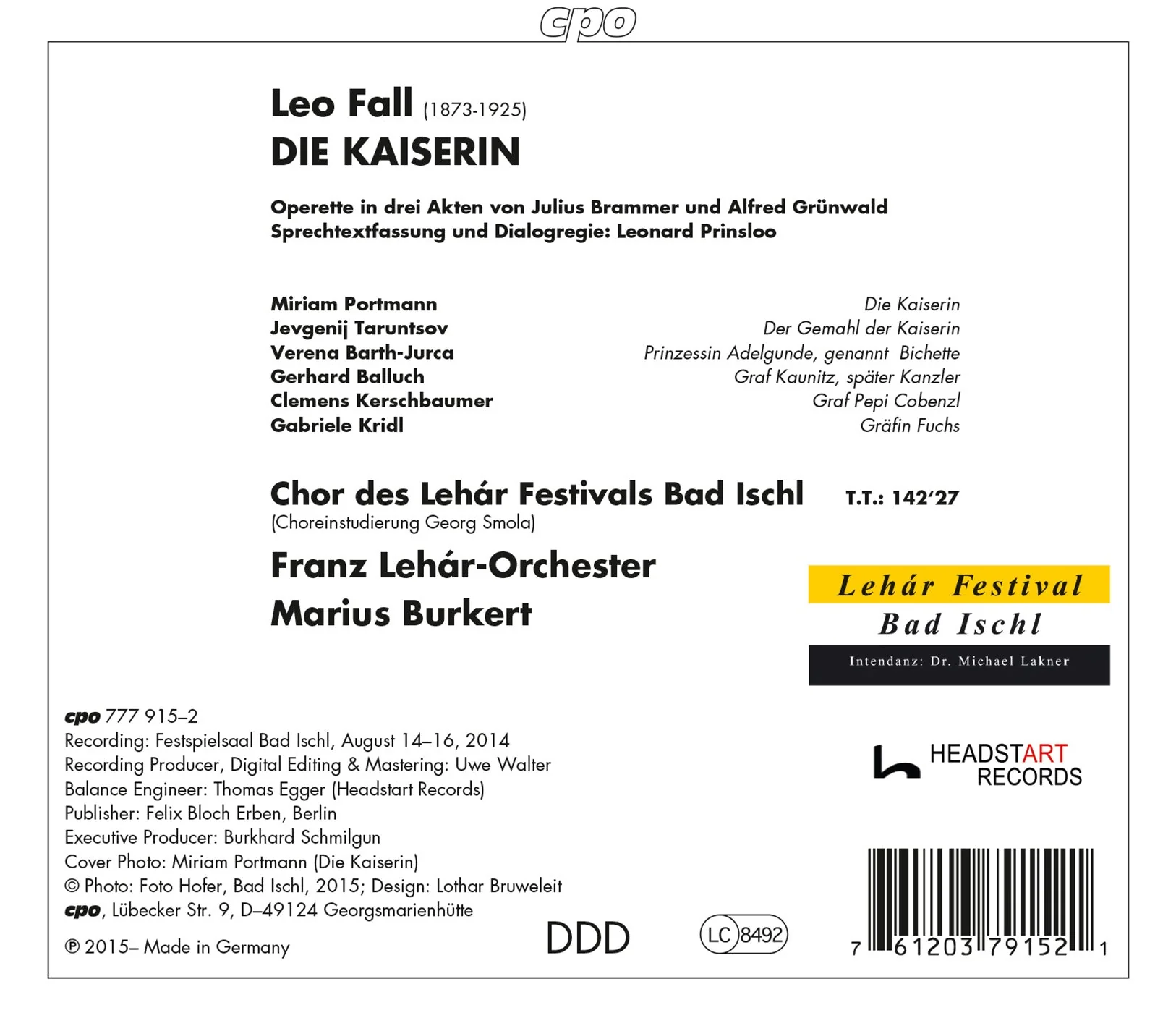 Fall: Die Kaiserin / Bad Ischl Lehar Festival Choir - Image 2