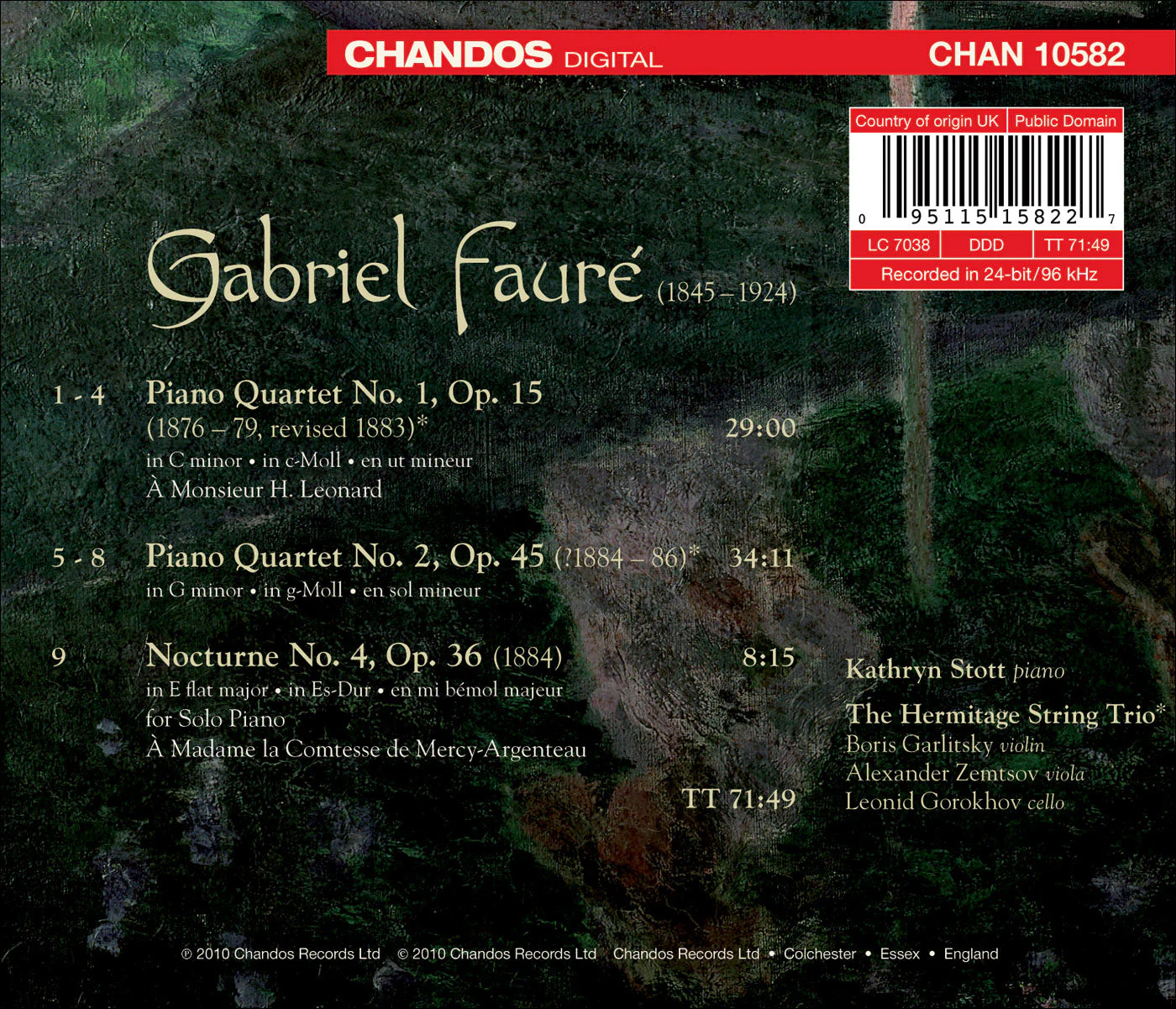 Fauré, G.: Piano Quartets Nos. 1 and 2 / Nocturne No. 4 - Image 2