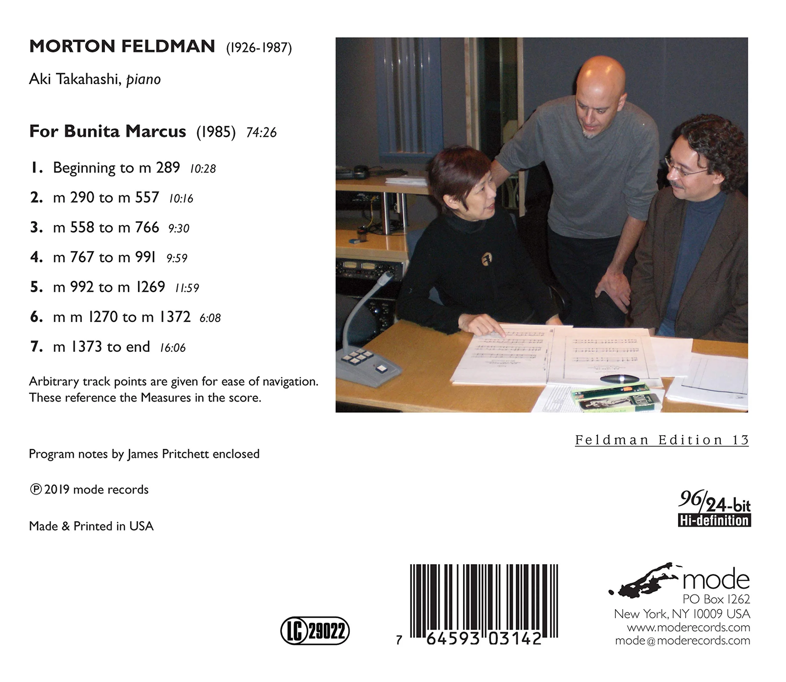 Feldman: For Bunita Marcus / Takahashi - Image 2