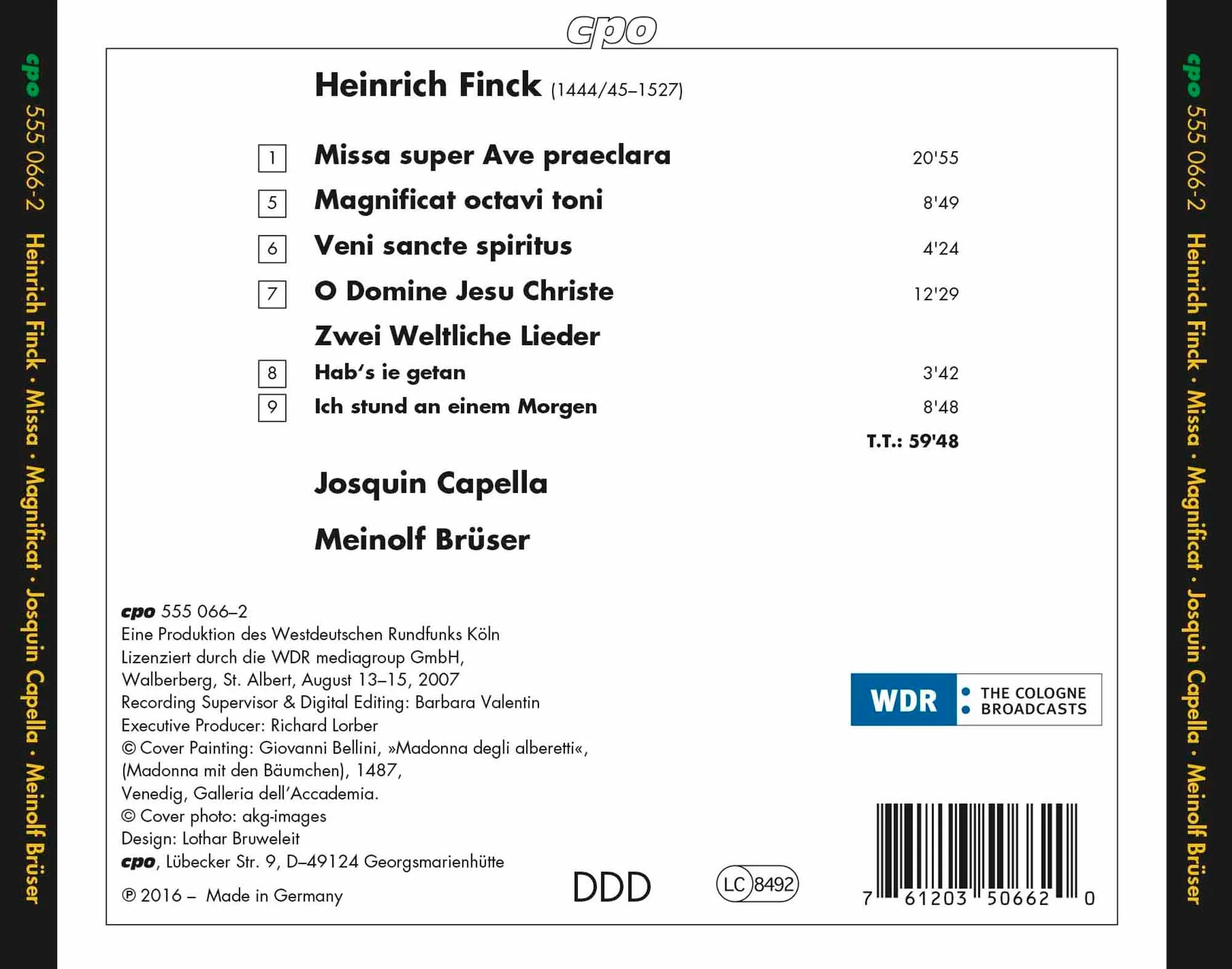 Finck: Missa super Ave praeclara & Sacred Works / Bruser, Josquin Cappella - Image 2