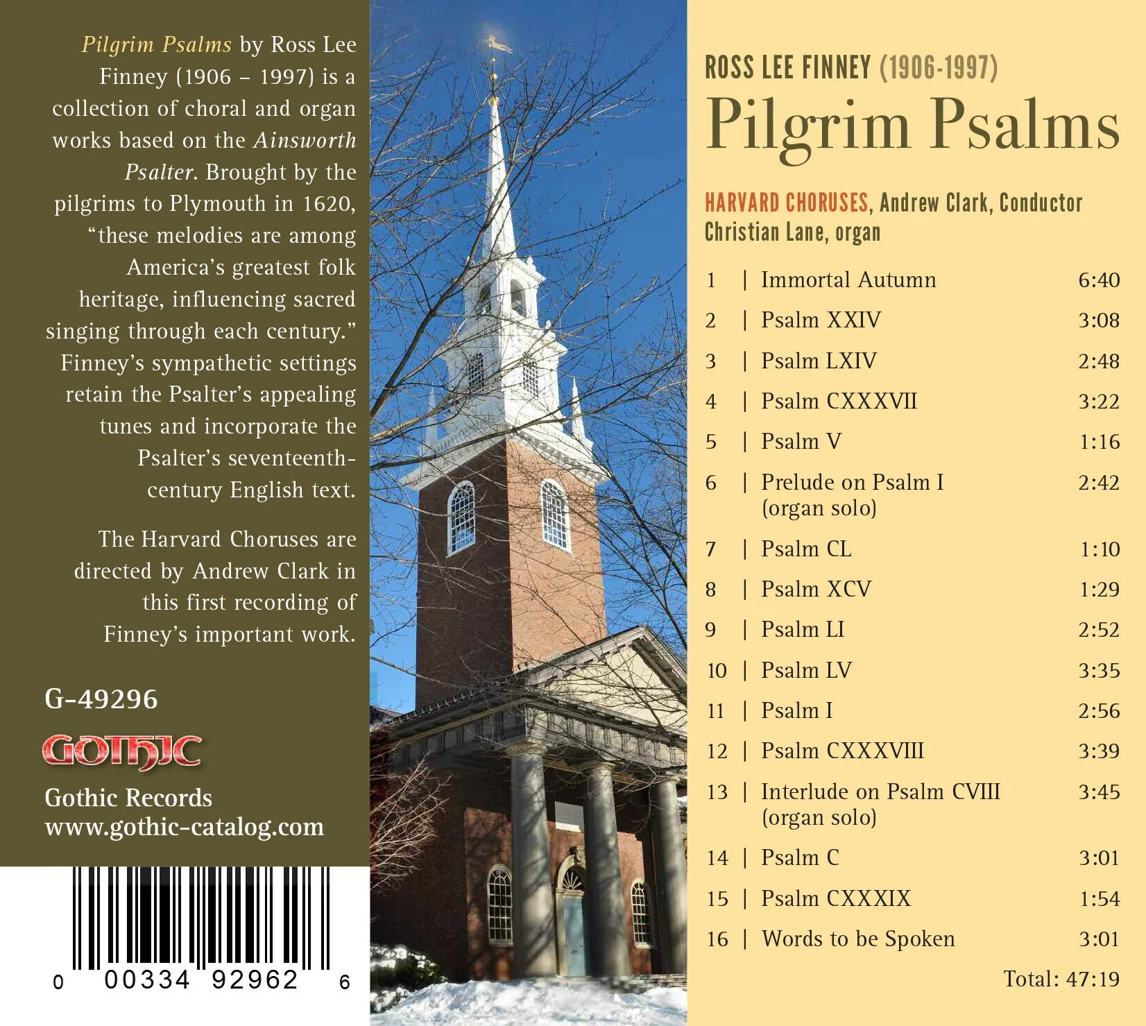 Finney: Pilgrim Psalms / Clark, Choirs of Harvard University - Image 2
