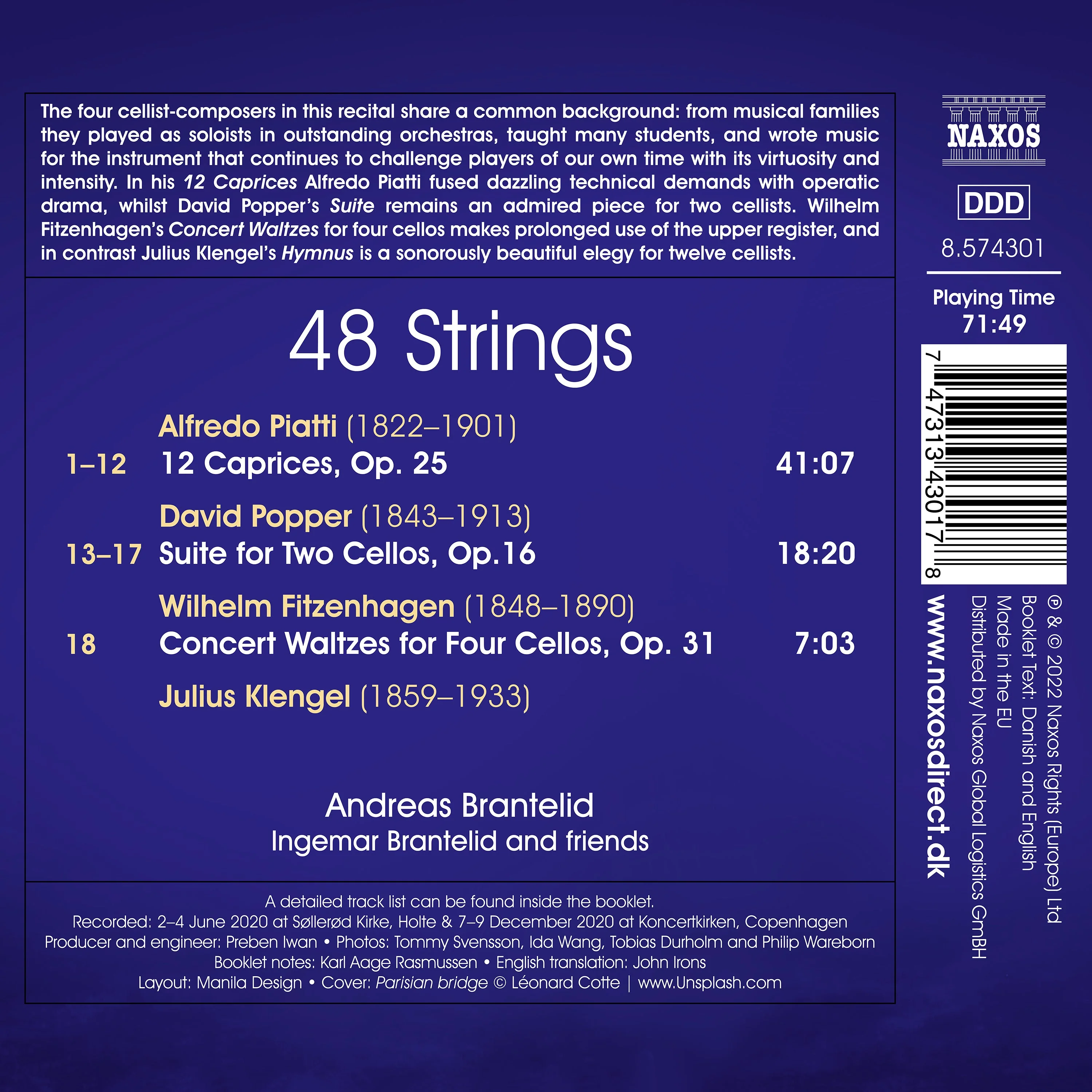 Fitzenhagen, Klengel, Piatti, Popper: 48 Strings - Music for 1-12 Cellos / Andreas & Ingemar Brantelid et al. - Image 2
