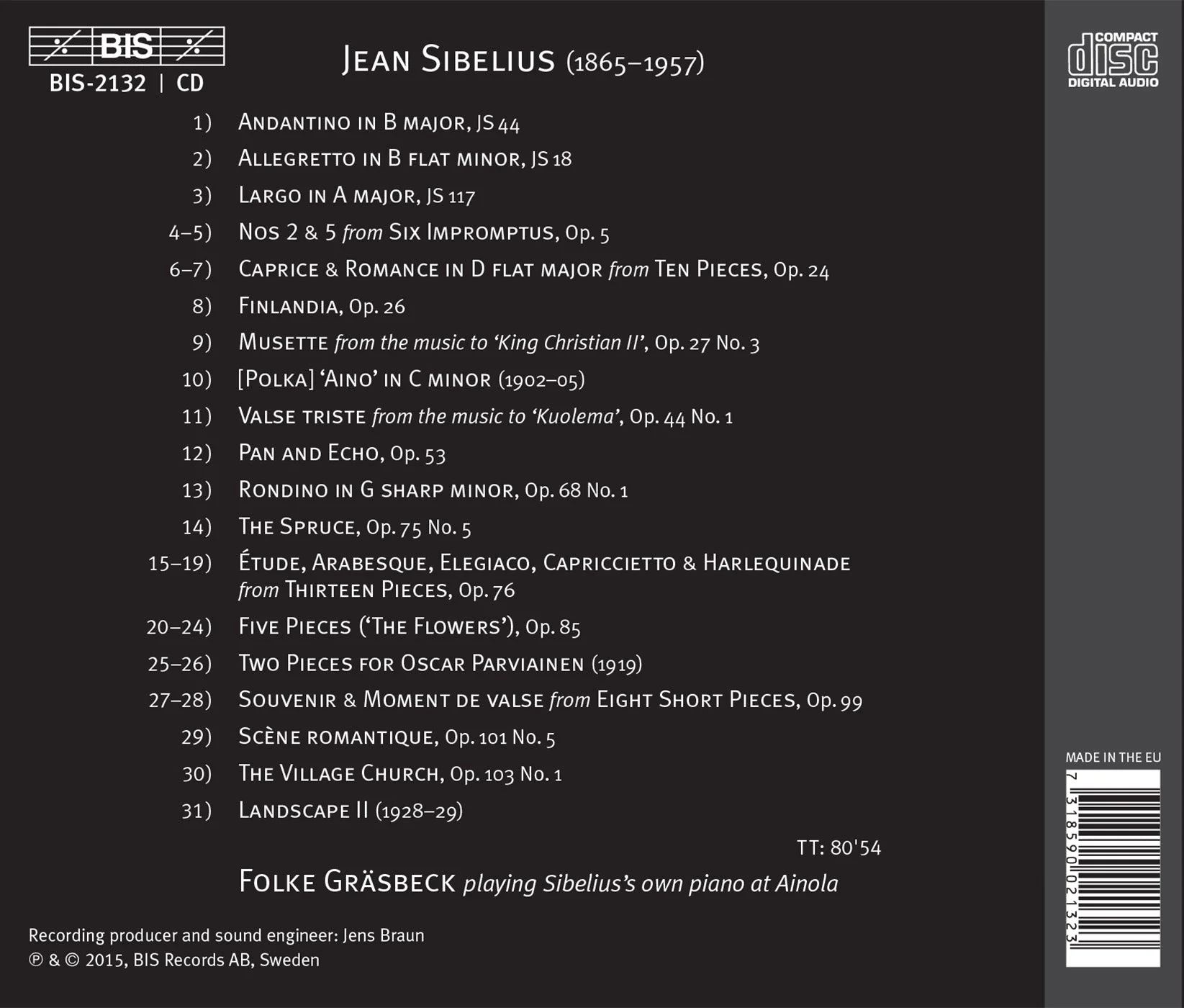 Folke Gräsbeck Plays Sibelius On The Ainola Piano - Image 2