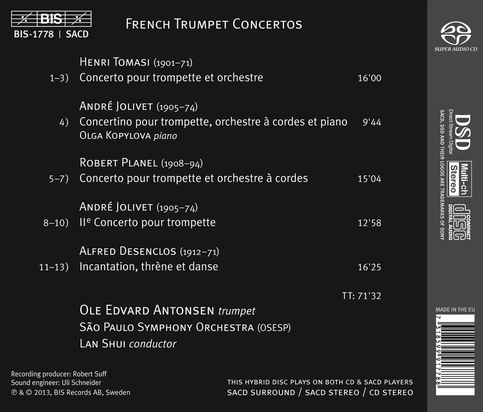 French Trumpet Concertos / Ole Edvard Antonsen, Lan Shui, Sao Paulo Symphony - Image 2