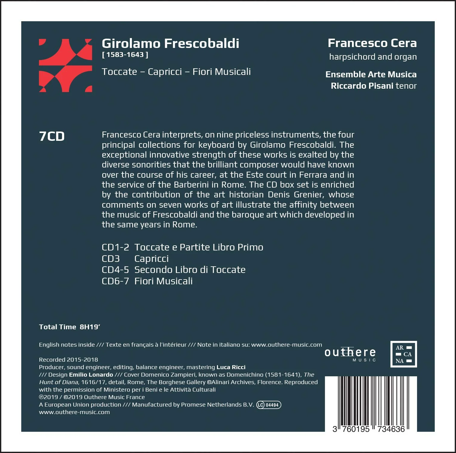 Frescobaldi: Toccate, Capricci & Fiori Musicali / Cera - Image 2