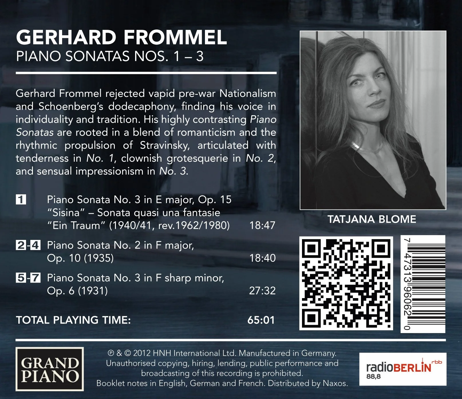 Frommel: Piano Sonatas Nos. 1-3 / Tatjana Blome - Image 2